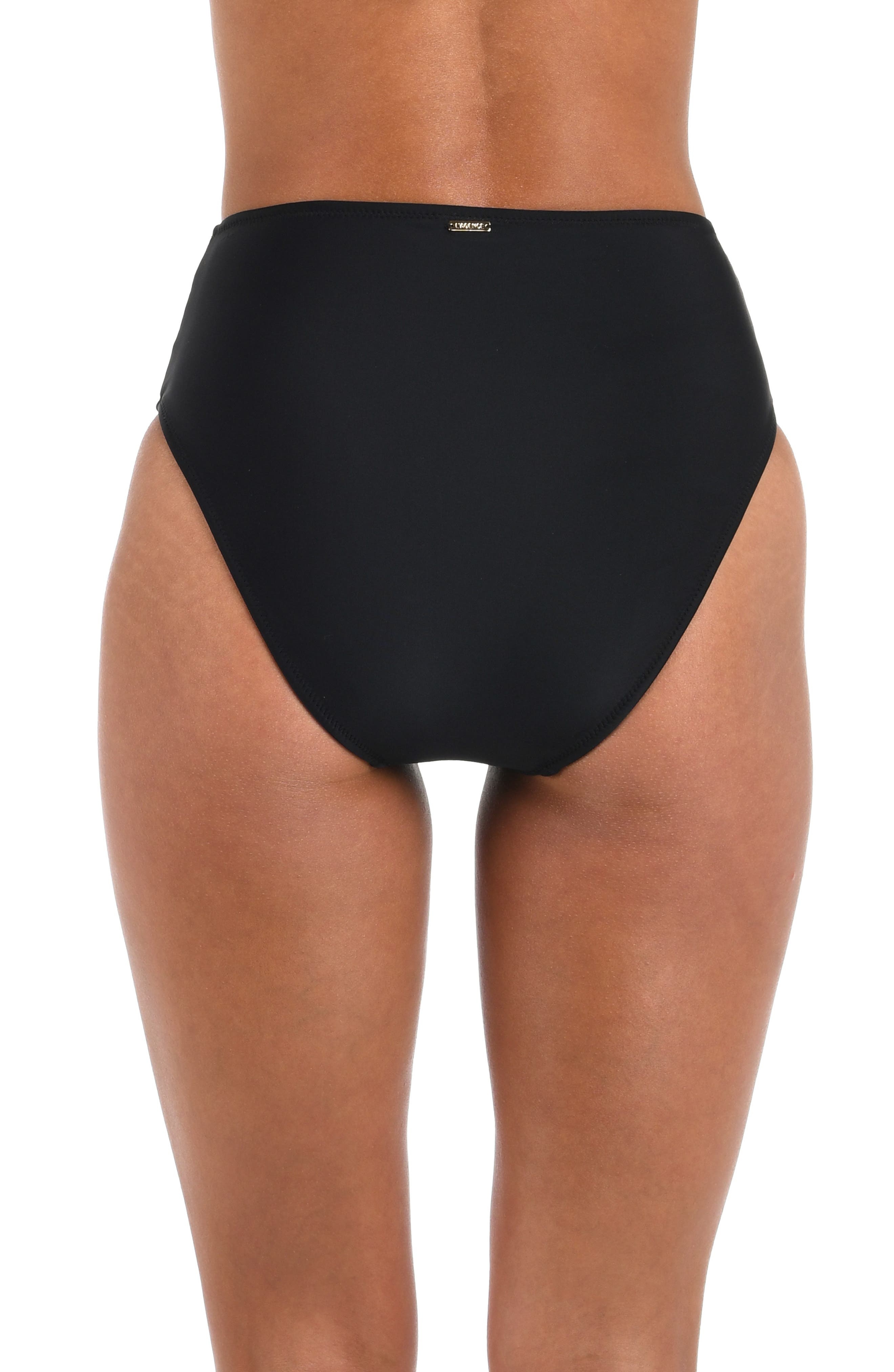 L'AGENCE Vanessa High Waist Bikini Bottoms in Black at Nordstrom - 2