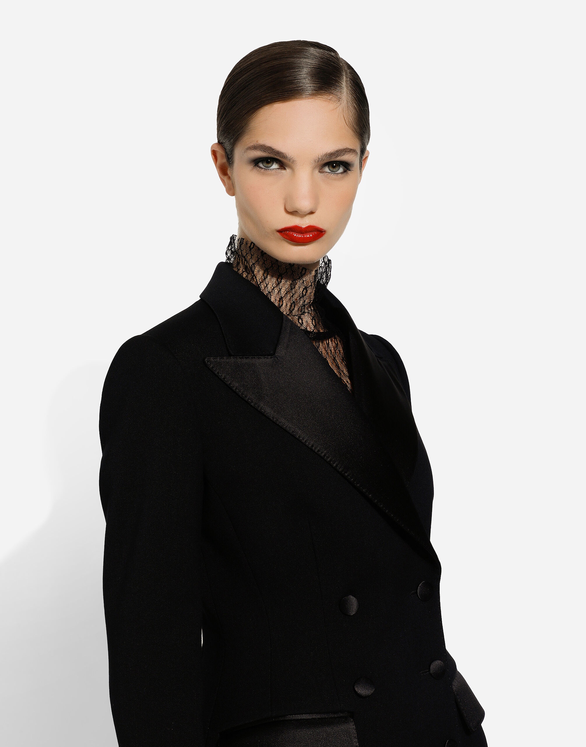 Double-breasted Dolce tuxedo jacket in double stretch wool - 5
