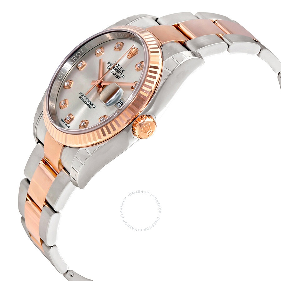 Rolex Datejust Silver Dial Diamond Steel and 18K Everose Gold Men's Watch 116231SDO - 2