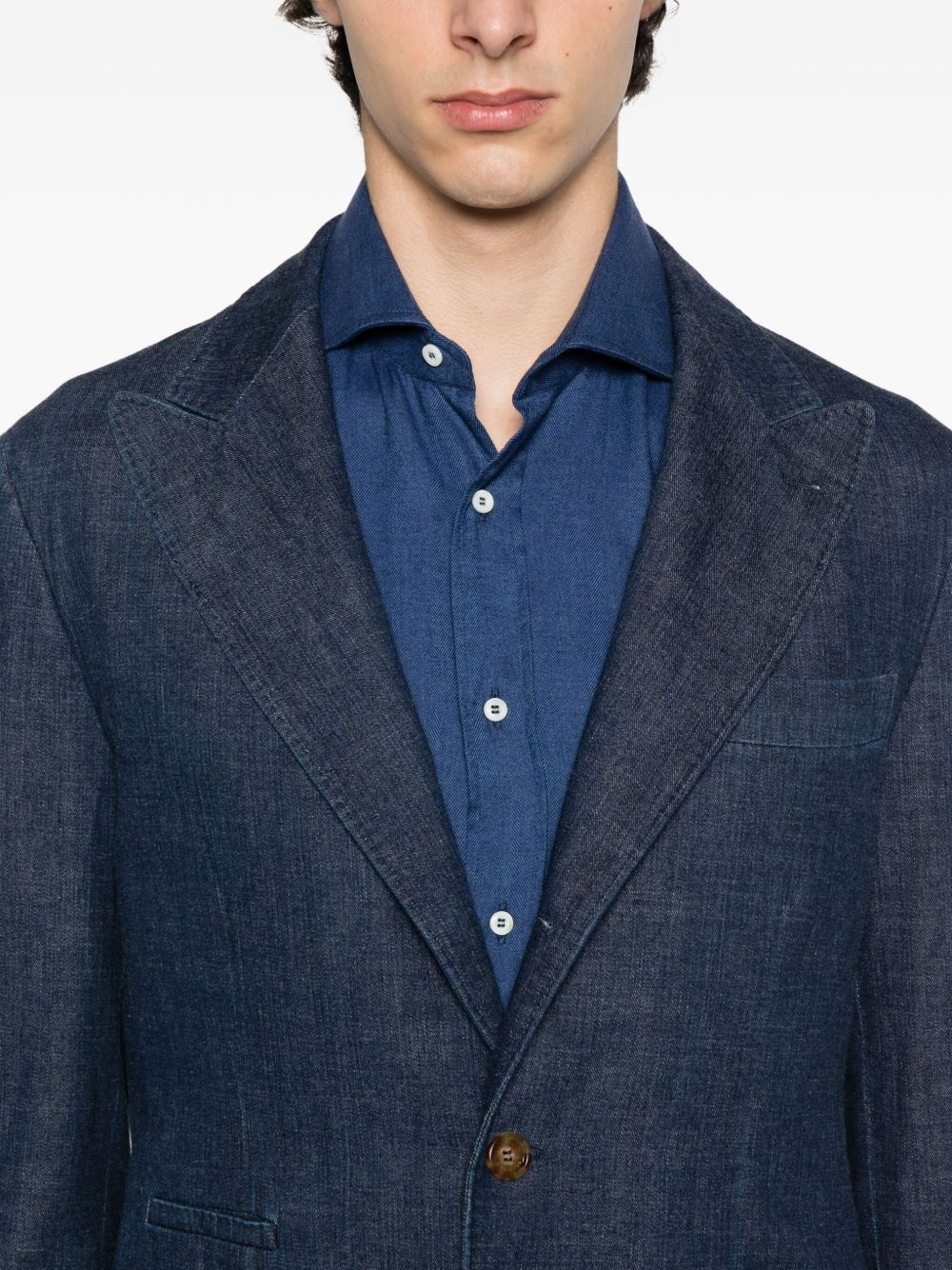 three-button patch-pocket blazer - 5