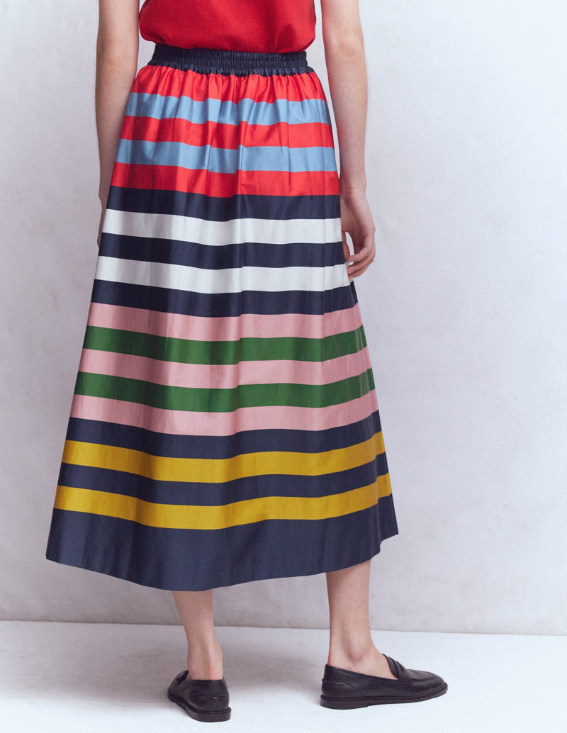 Verity Sateen Skirt-Multi Stripe 4