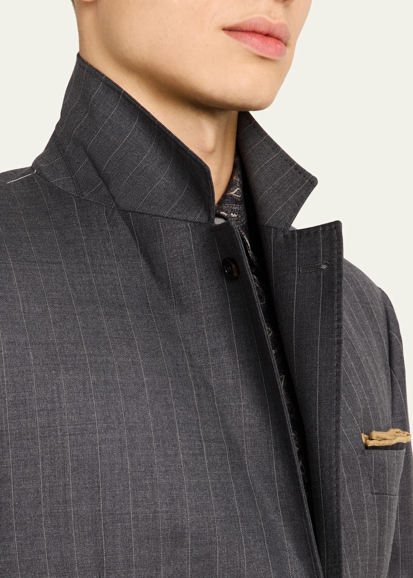 Men's 150s Wool Pinstripe Suit - 8