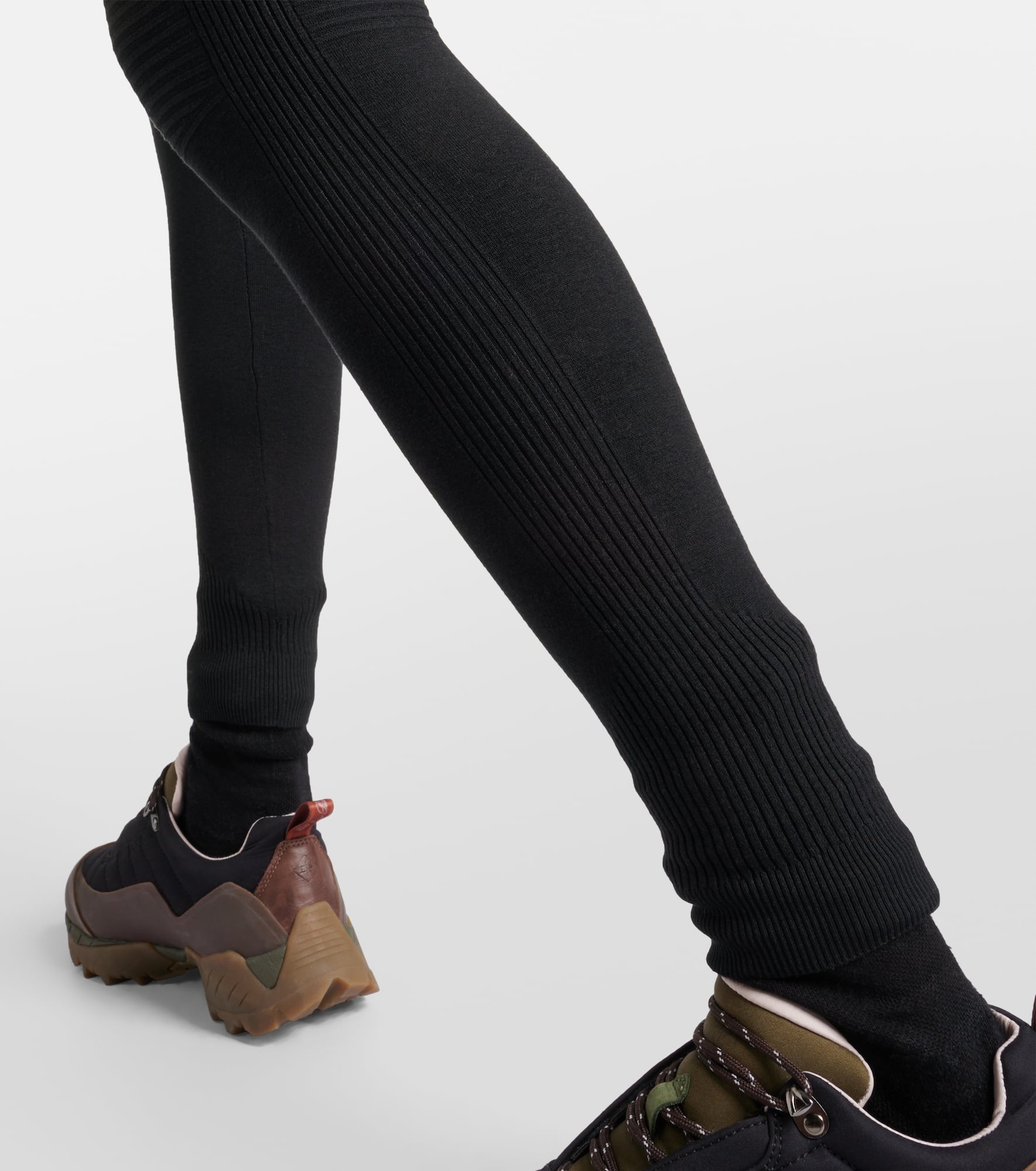 Ribbed-knit silk-blend leggings - 5