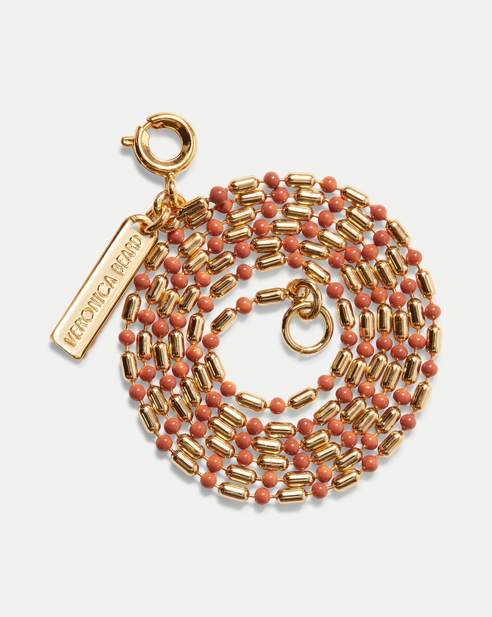 LONG ENAMEL BEAD CHAIN NECKLACE - 3
