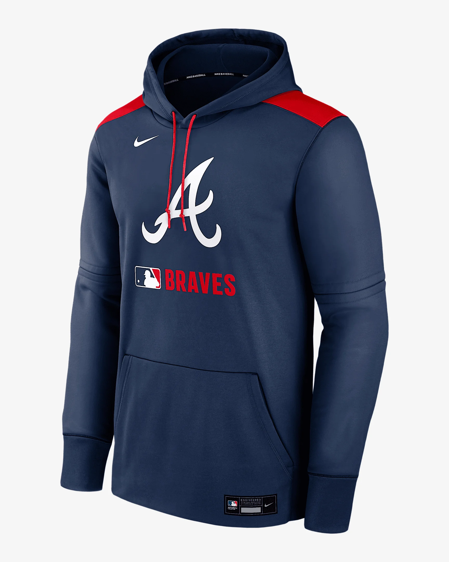 Atlanta Braves Authentic Collection Men's Nike Therma MLB Pullover Hoodie - 1