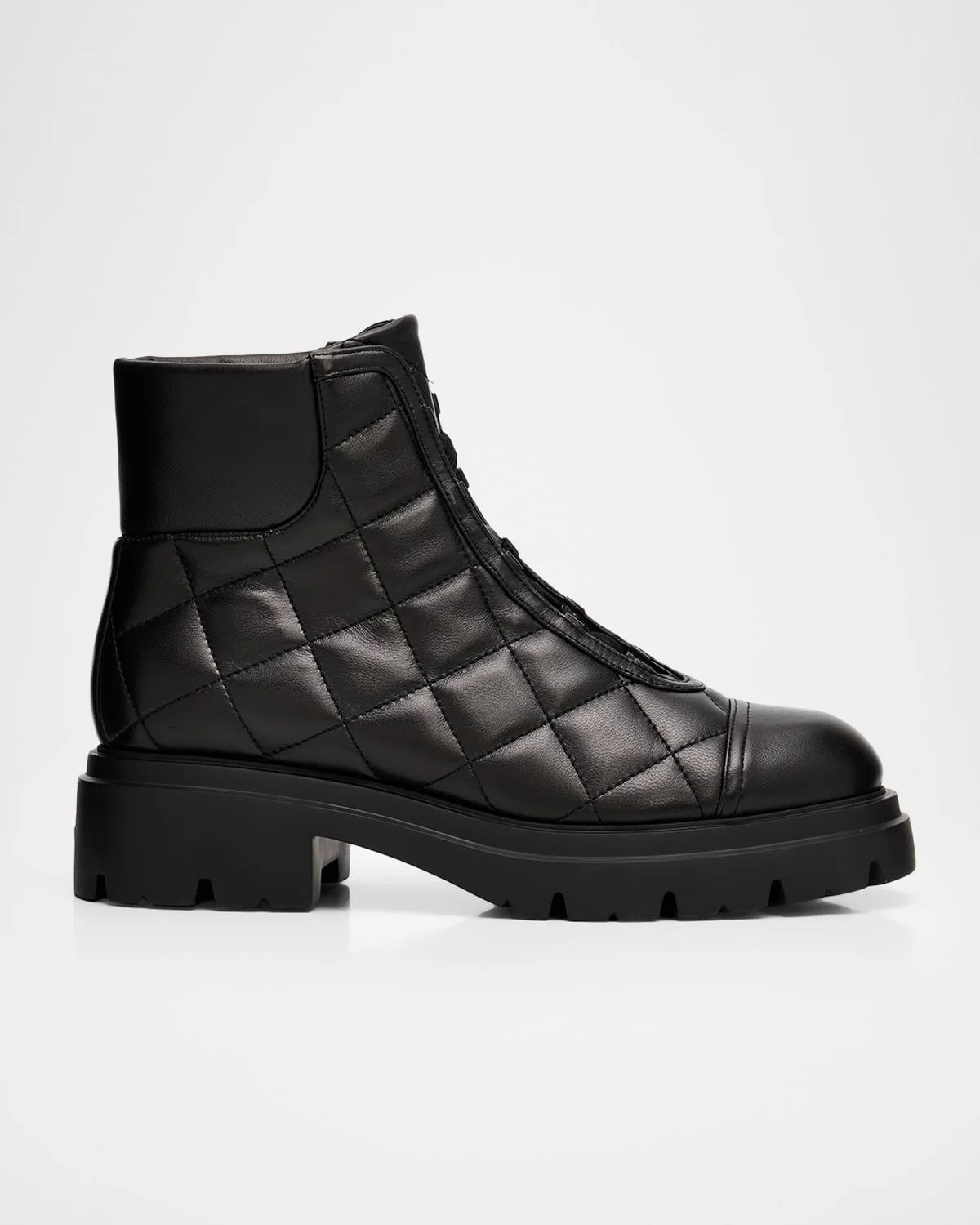 Hudson Quilted Leather Hiker Booties - 1