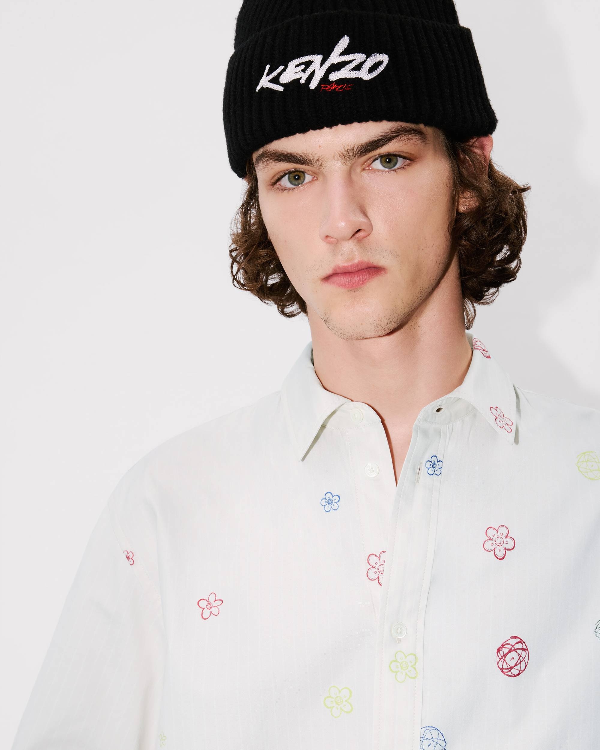 'Kenzo x Futura 2000' embroidered short sleeve shirt in cotton poplin - 6