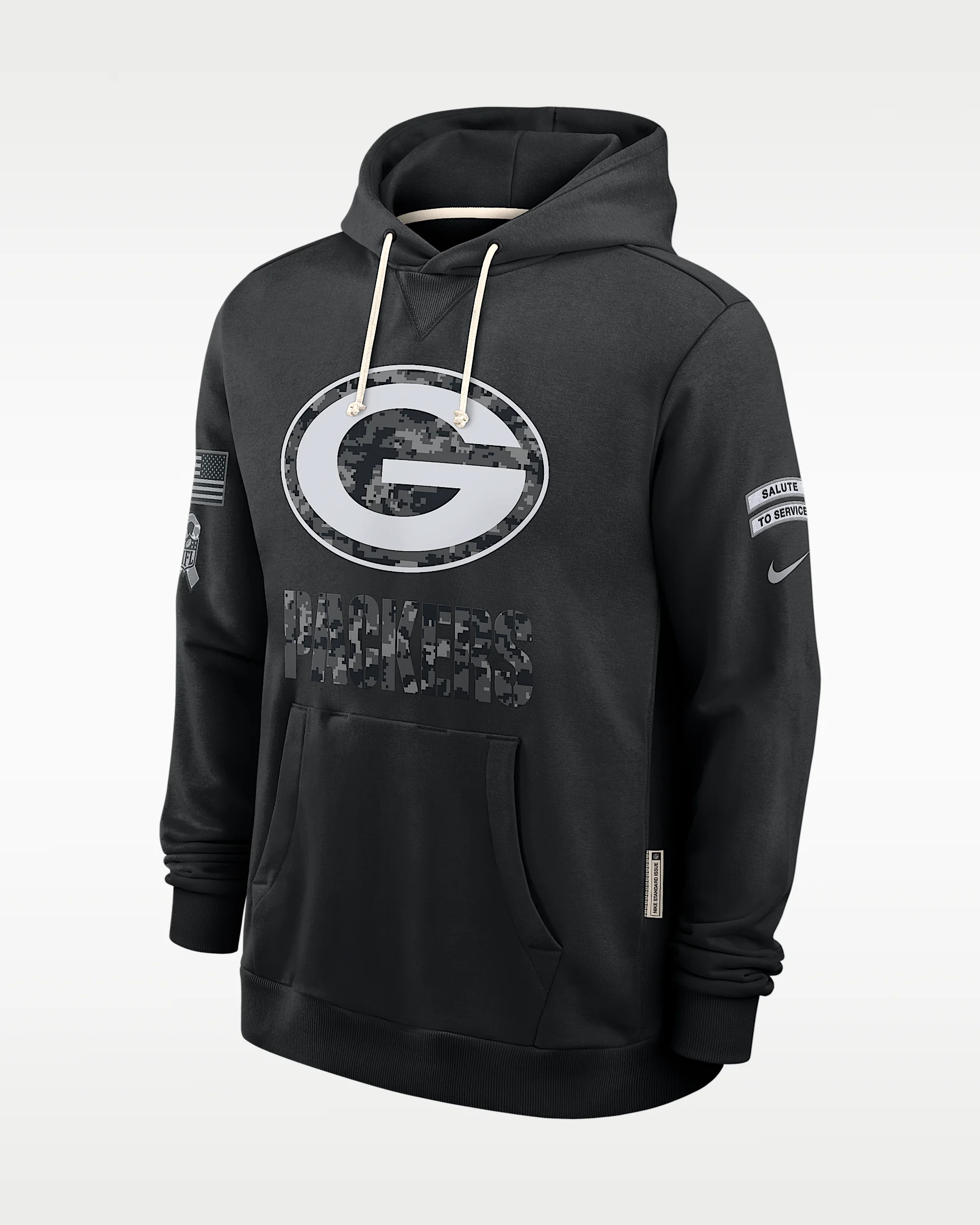 Green Bay Packers Salute to Service Sideline Men's Nike Dri-FIT NFL Pullover Hoodie - 1