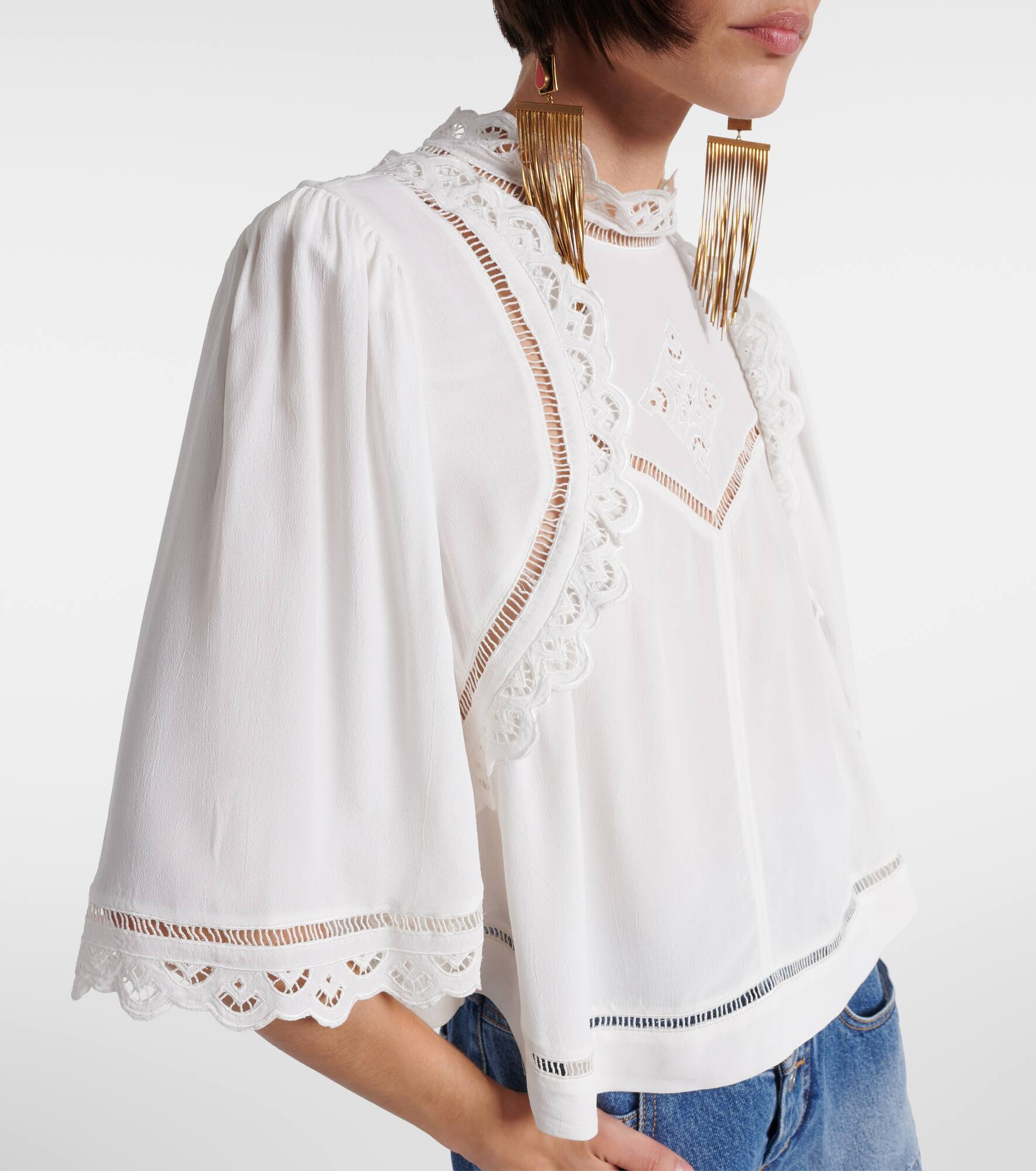 Frany broderie anglaise crêpe top - 4