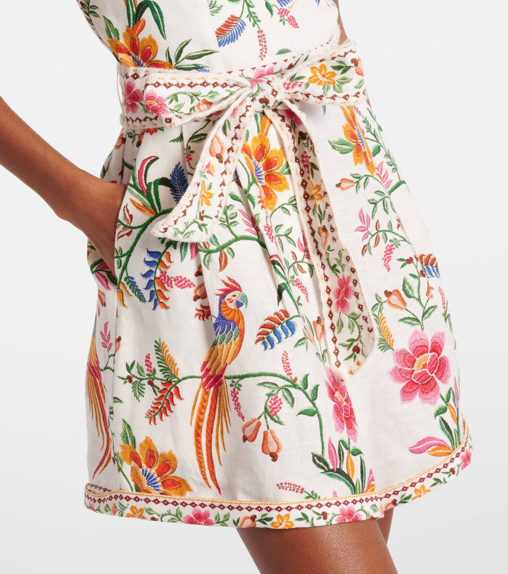 Delicate Forest floral linen romper - 5