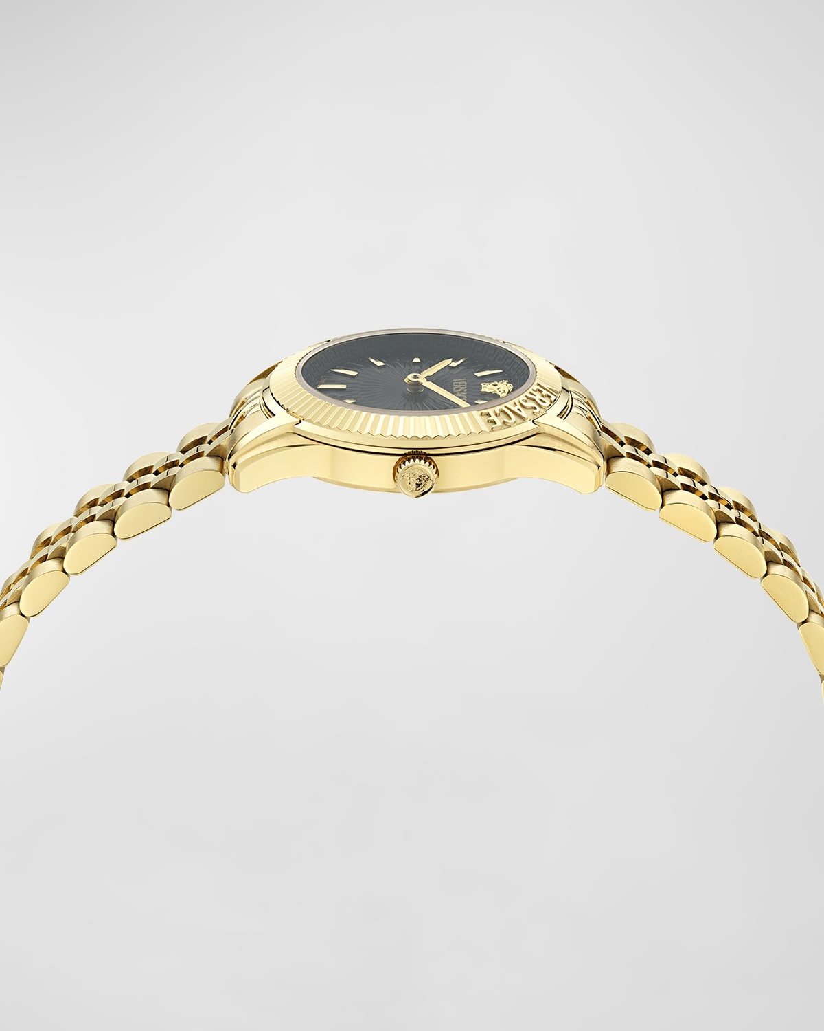 30mm Greca Time Watch with Bracelet Strap, Gold/Black - 3