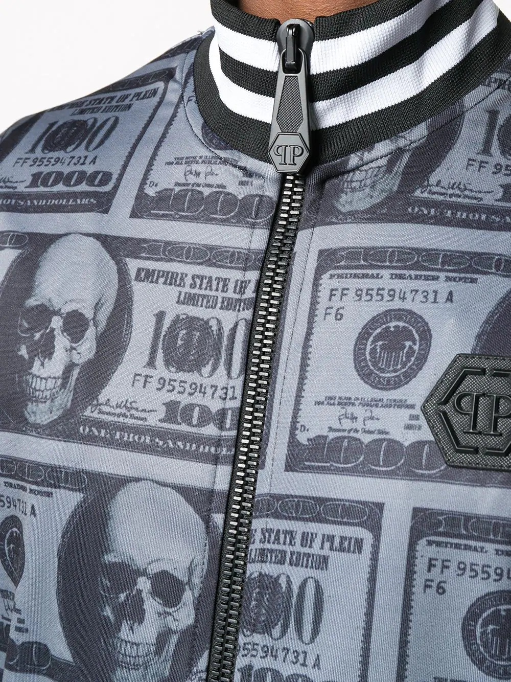 money-print track jacket - 5