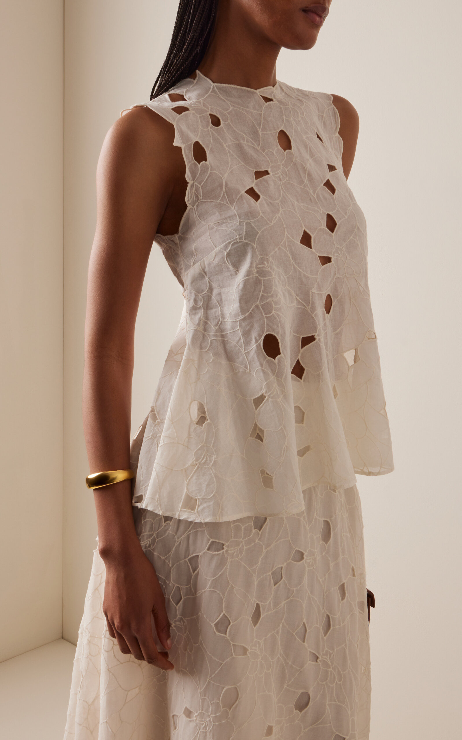 Ali Peplum Cotton Top white - 2