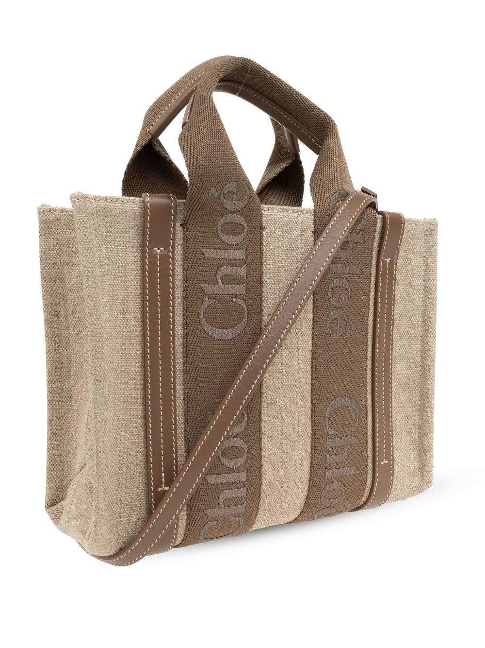 Woody small canvas and leather tote bag - 5