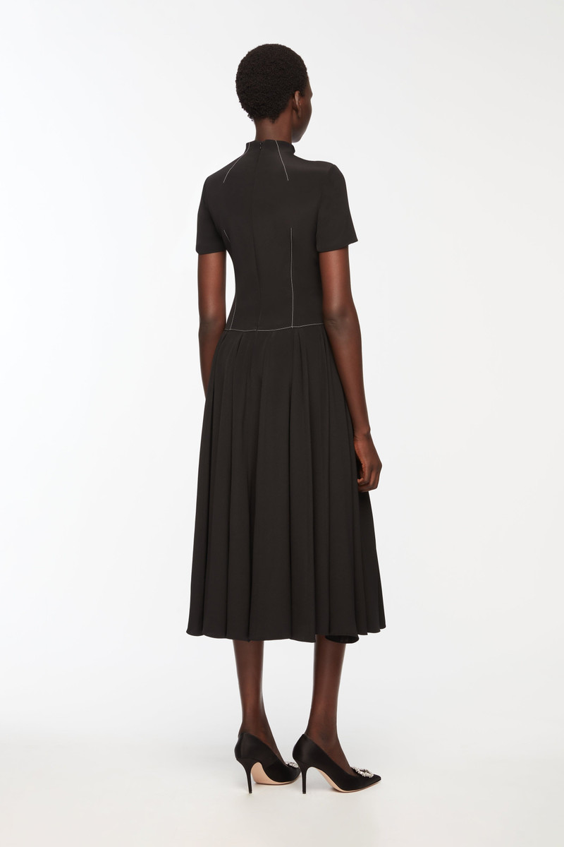 Neptune Dress In Black Silk Crepe De Chine 4