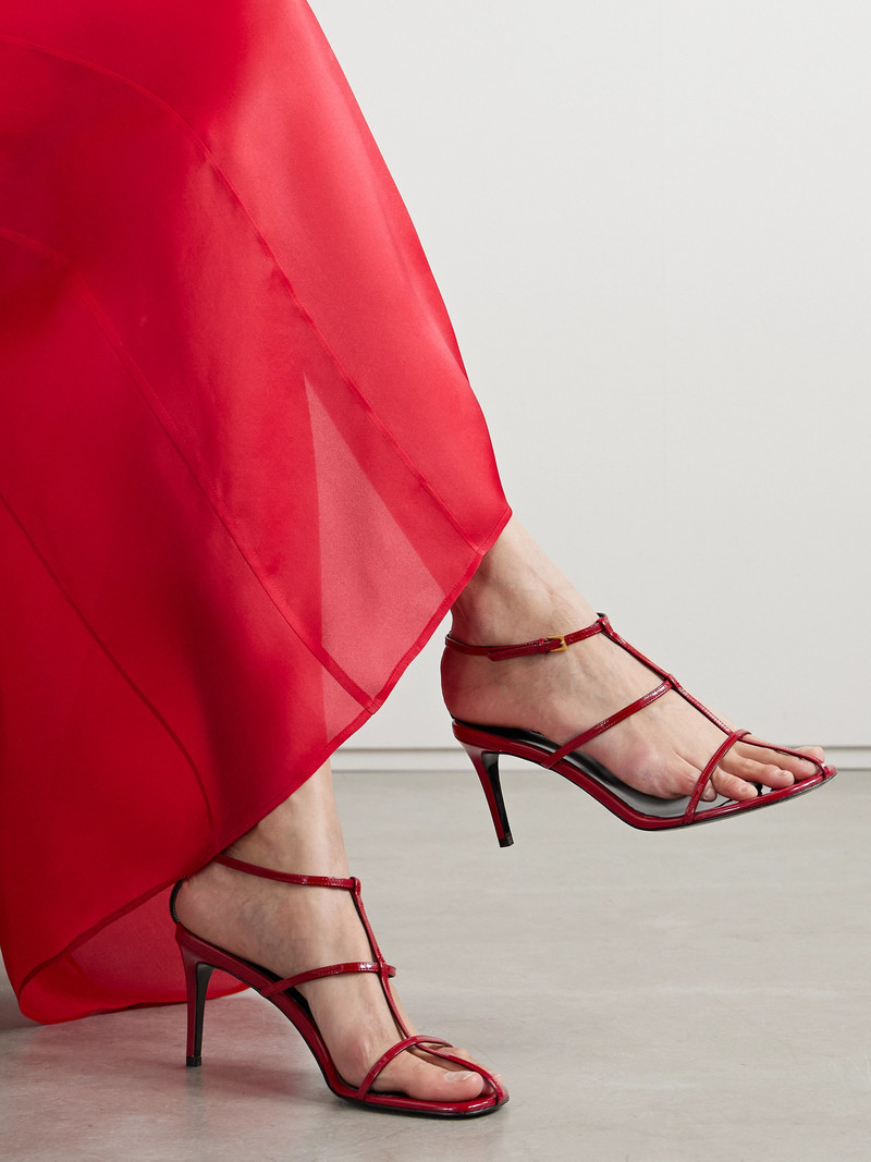 KHAITE Cage Patent-leather Sandals outlook