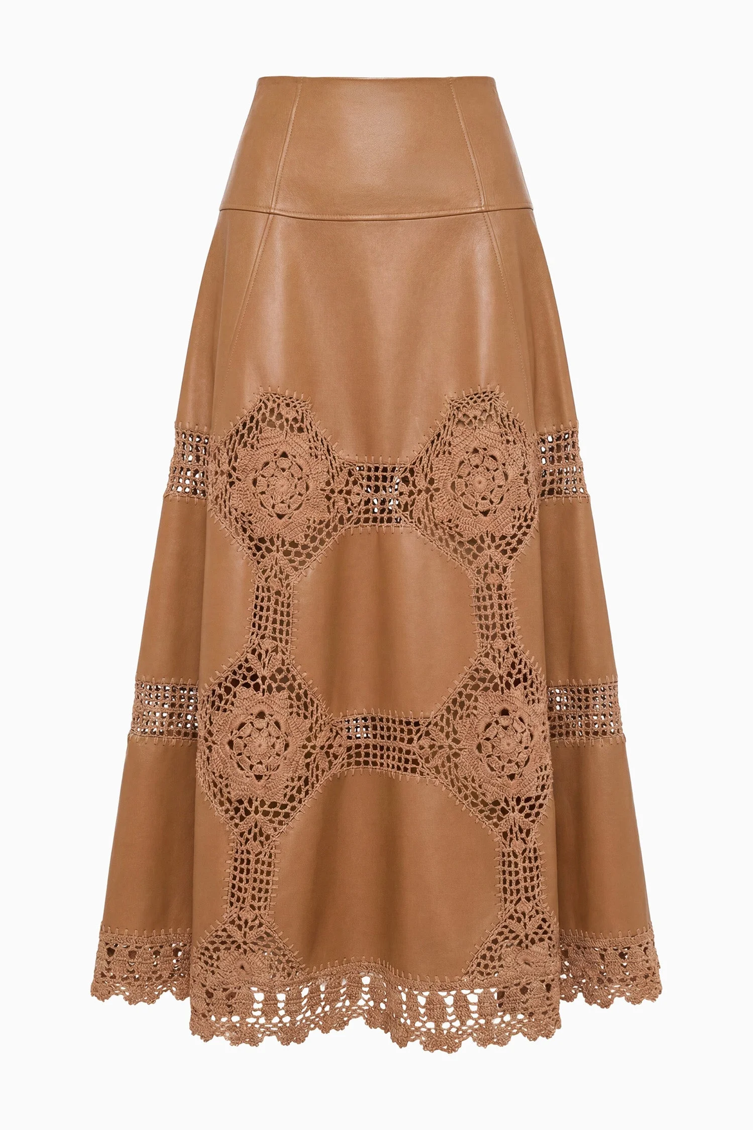Izra Crochet & Leather Skirt - 1