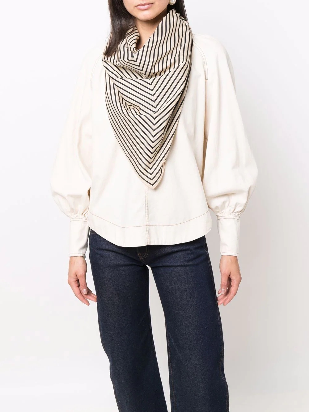 logo striped scarf - 2