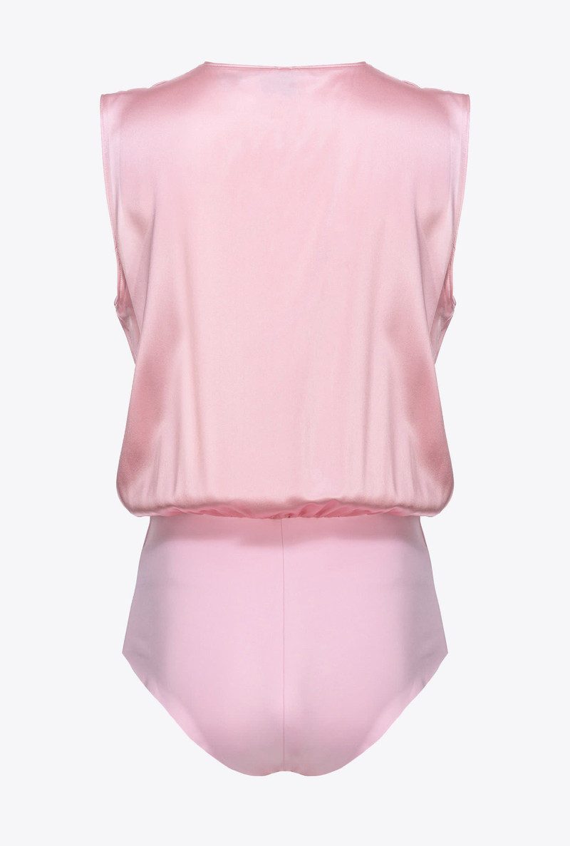STRETCH SATIN WRAP-FRONT BODYSUIT 6