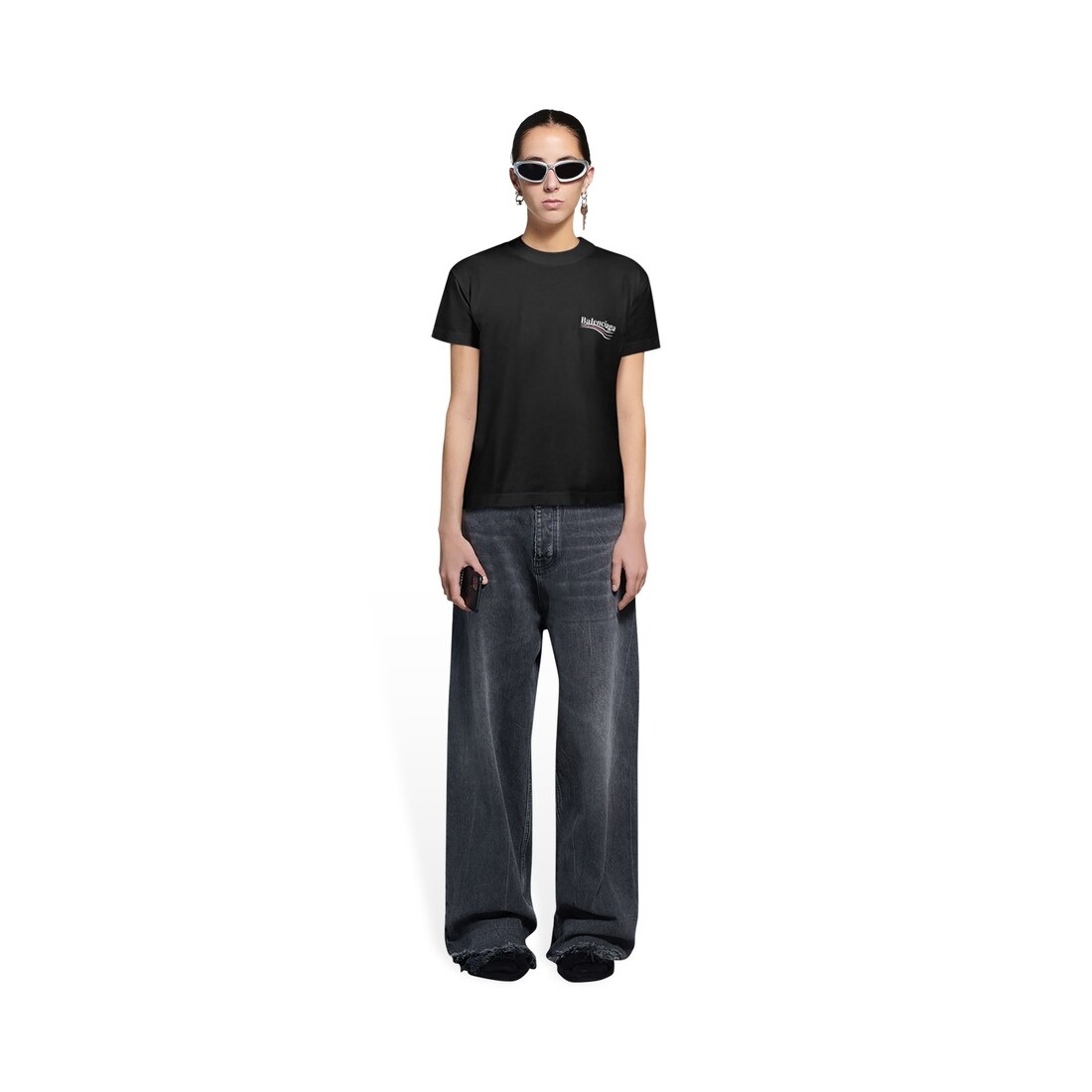 BALENCIAGA Women's Political Campaign T-shirt Small Fit in