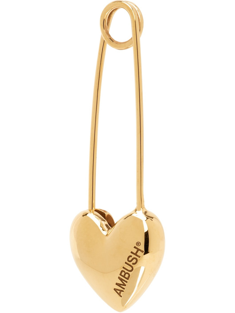Ambush Gold Heart Safety Pin Single Earring outlook