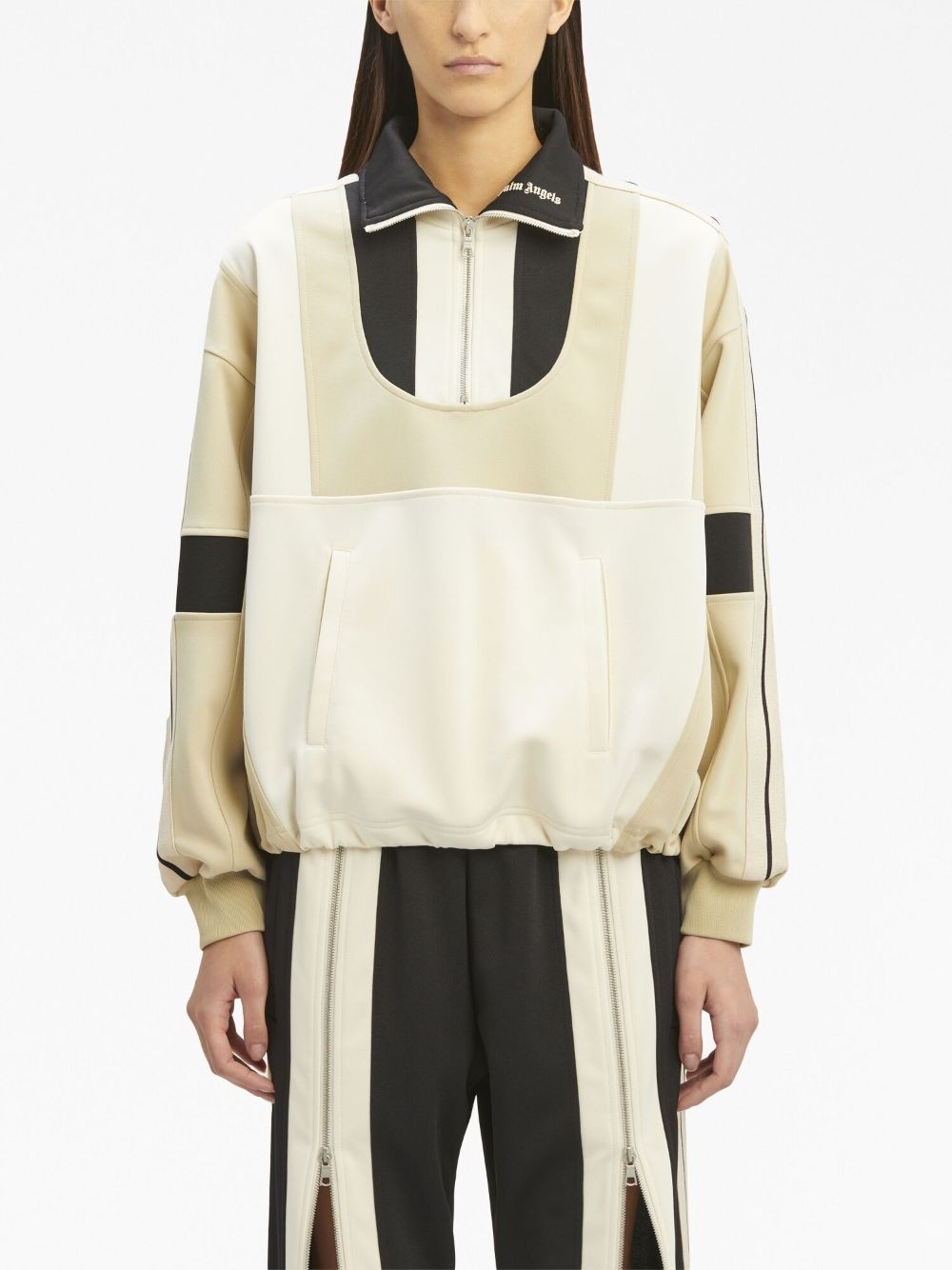panelled half-zip jacket - 3