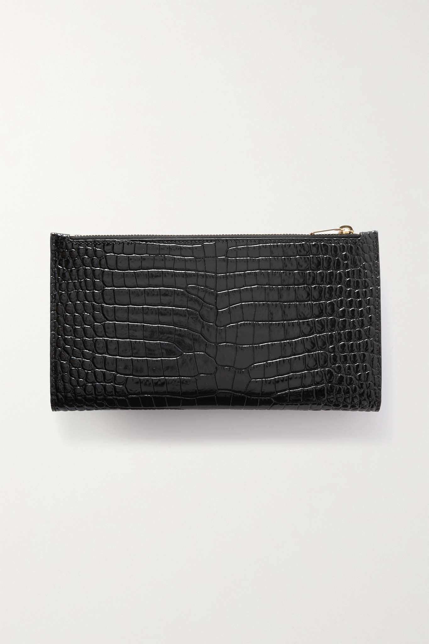 Uptown glossed croc-effect leather wallet - 3