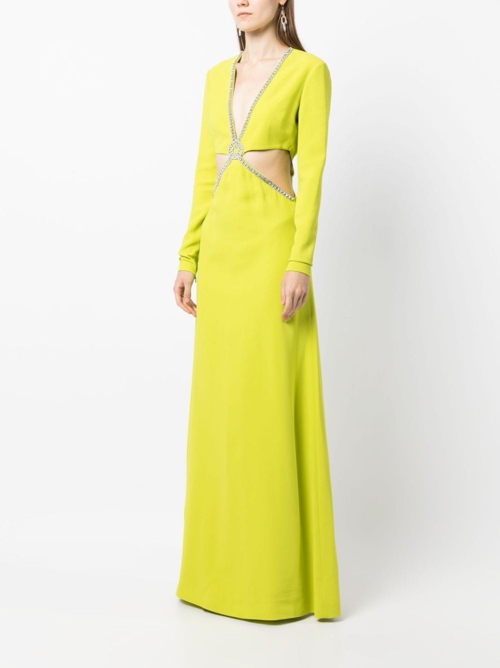 crystal-embellished cut-out dress - 3