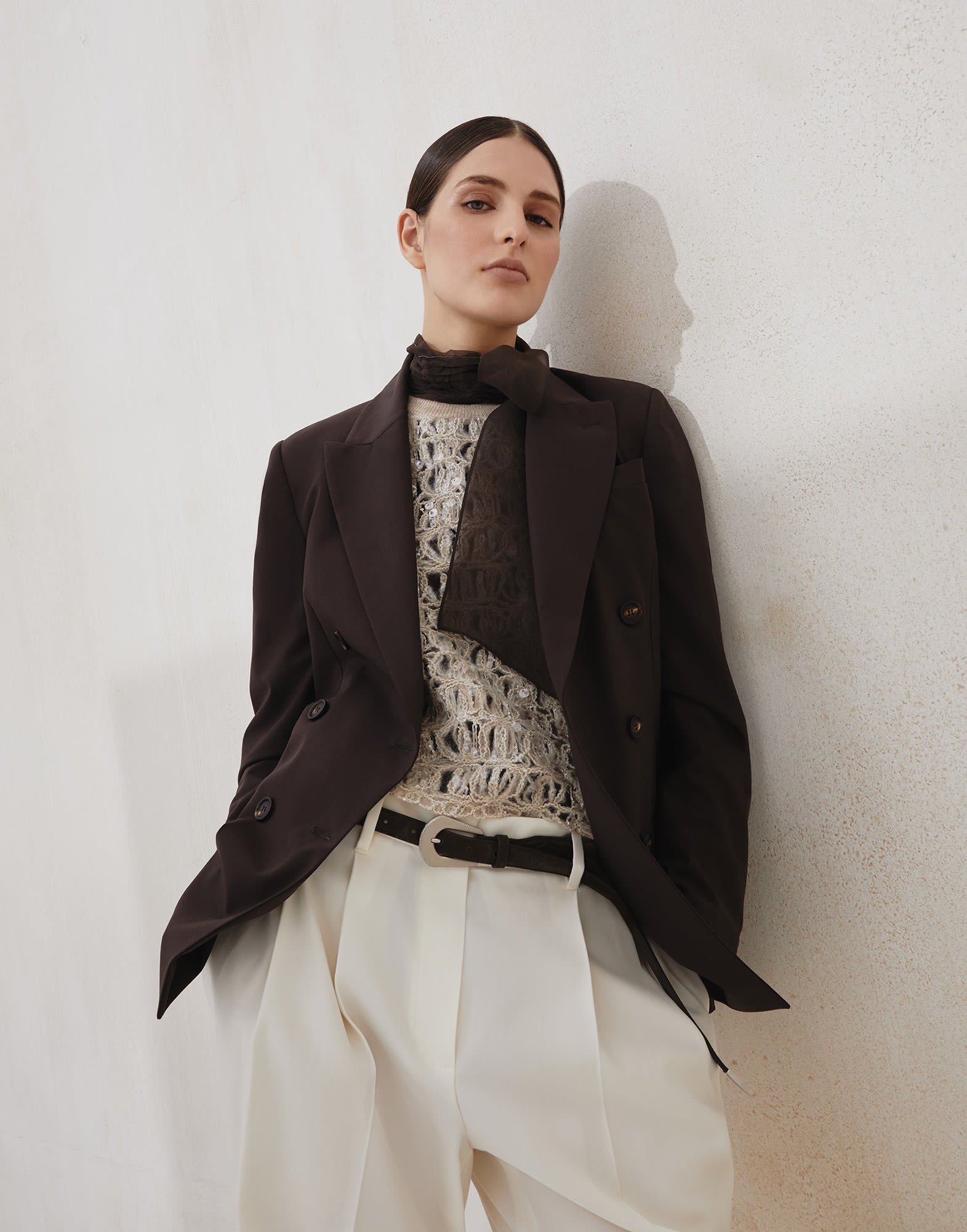 Tropical luxury wool blazer with monili - 4