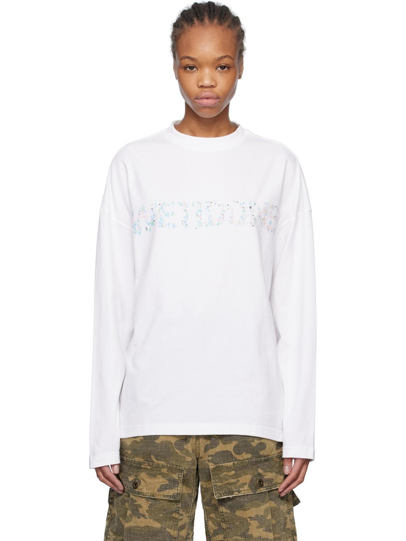 White Sparkle Logo Long-Sleeved T-shirt 1