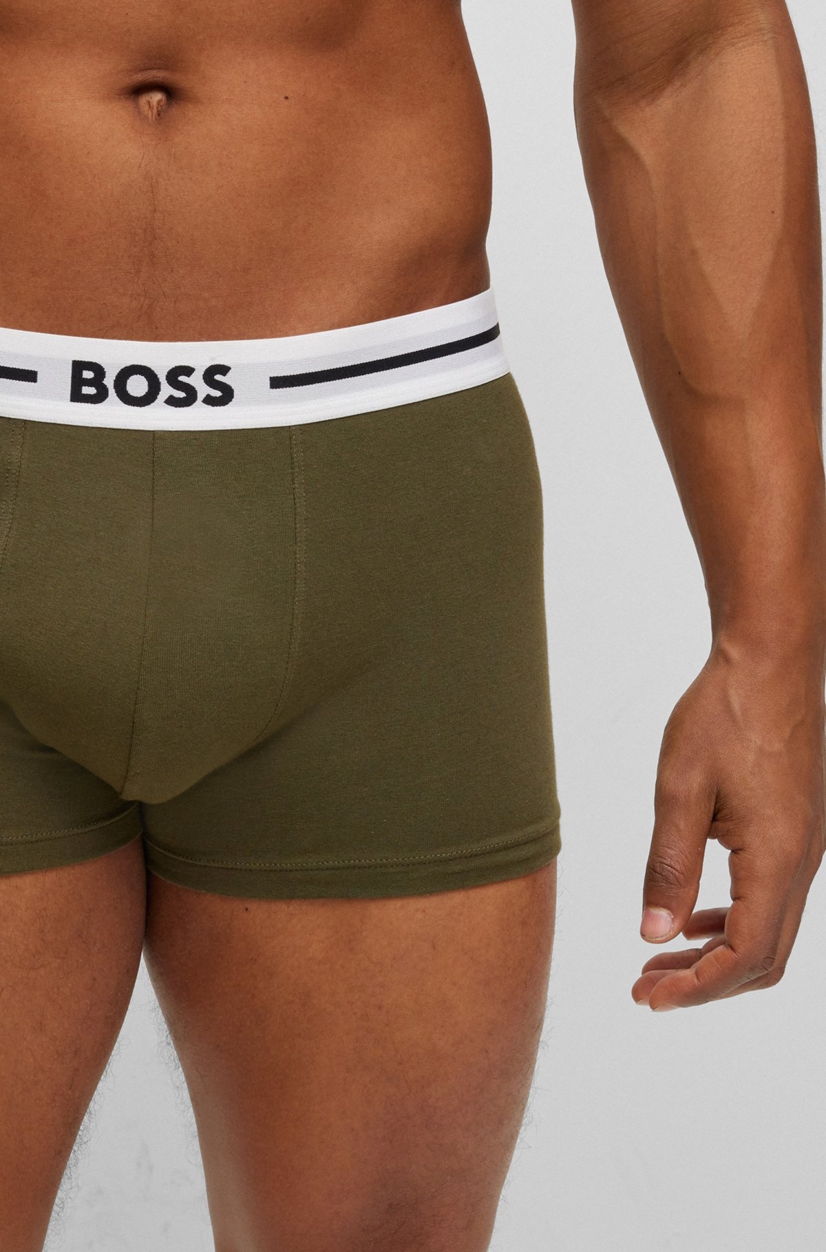 THREE-PACK OF STRETCH-COTTON TRUNKS WITH LOGO WAISTBANDS - 4