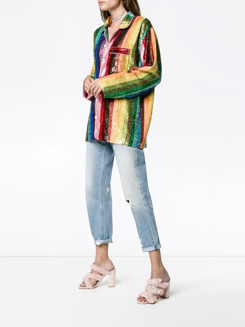 ASHISH Rainbow sequin pyjama blouse outlook