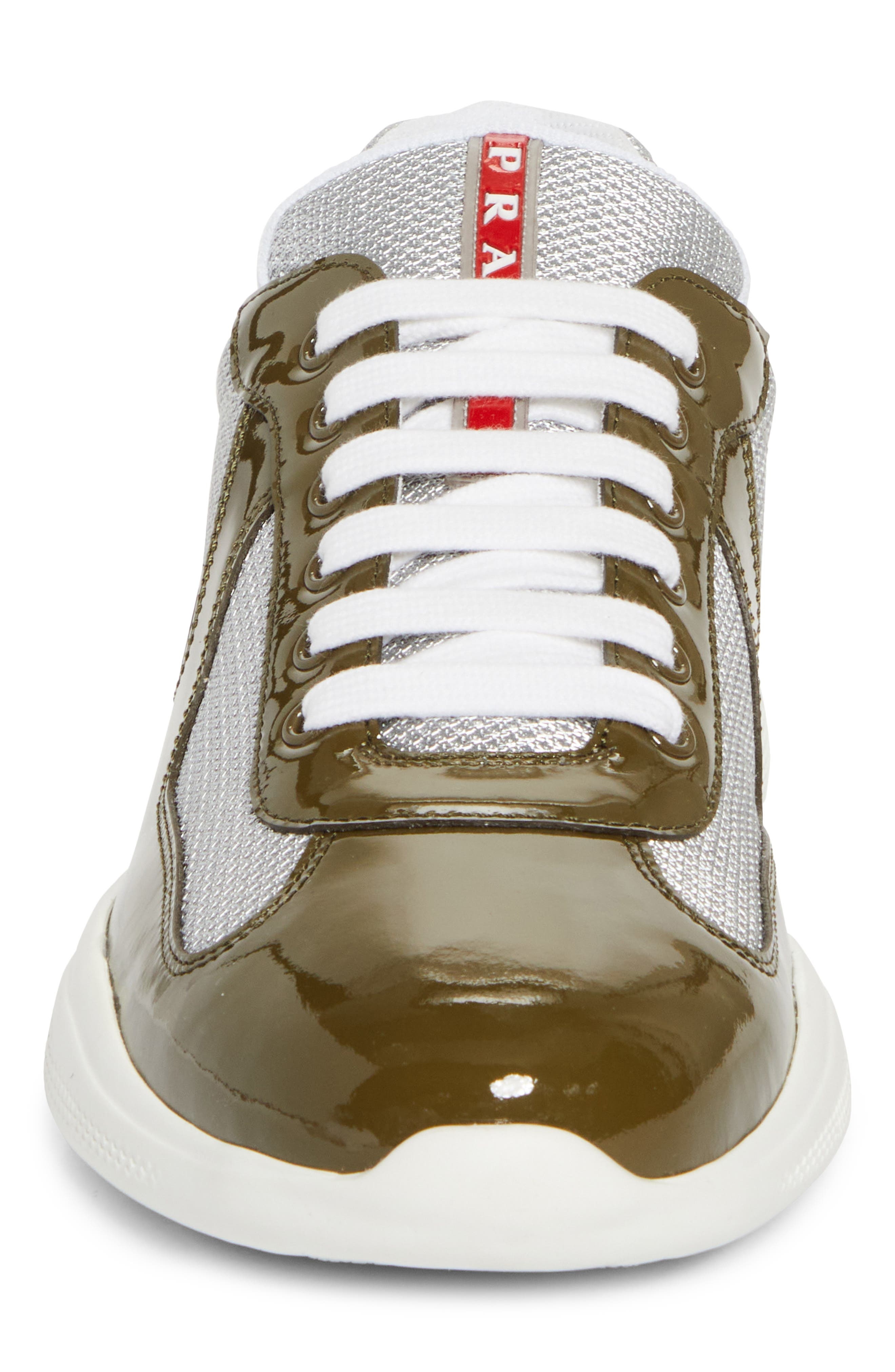 Prada America's Cup Vernice Bike Low Top Sneaker in Loden/Argento at Nordstrom - 5