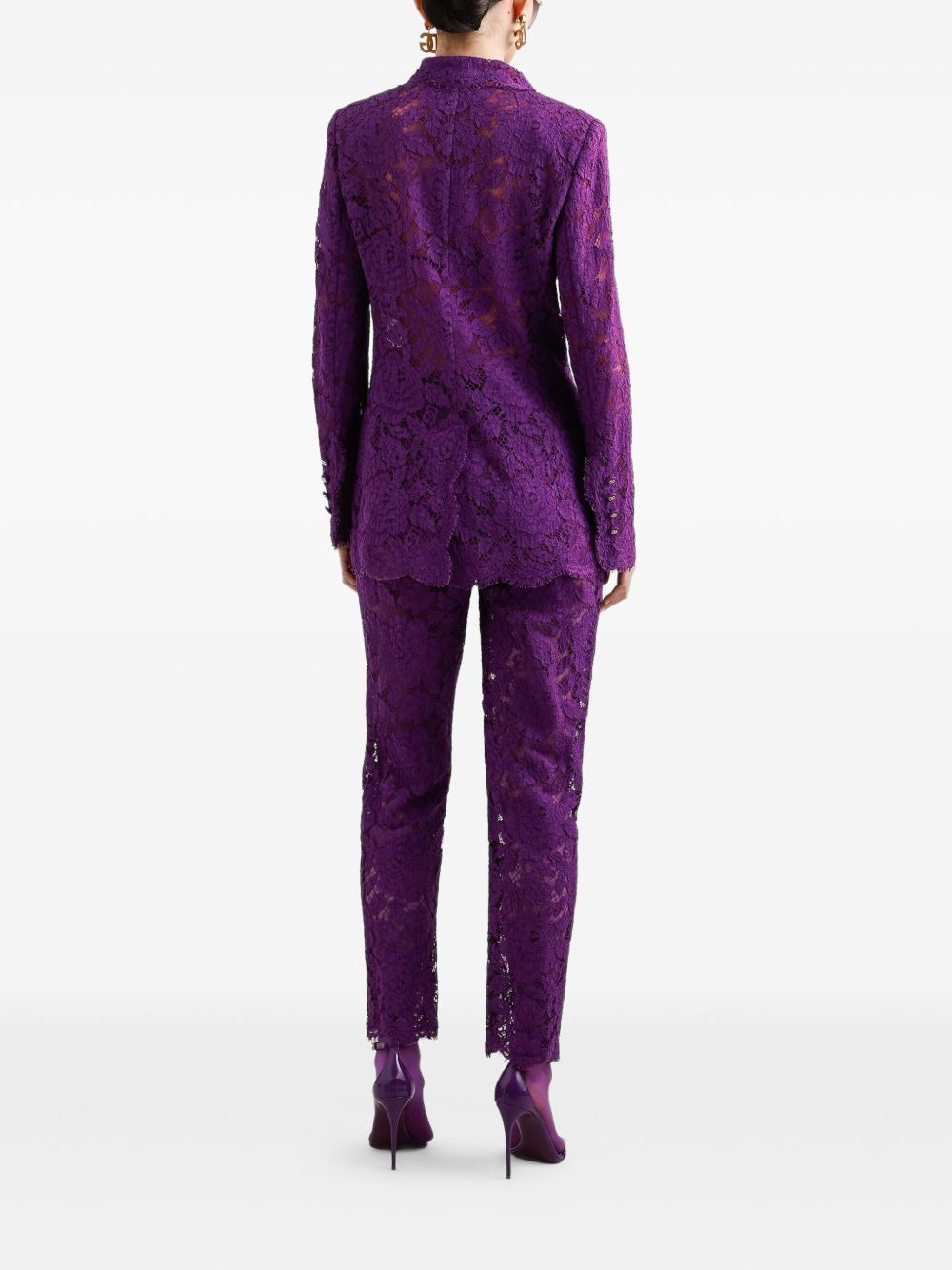lace-detailing blazer - 3