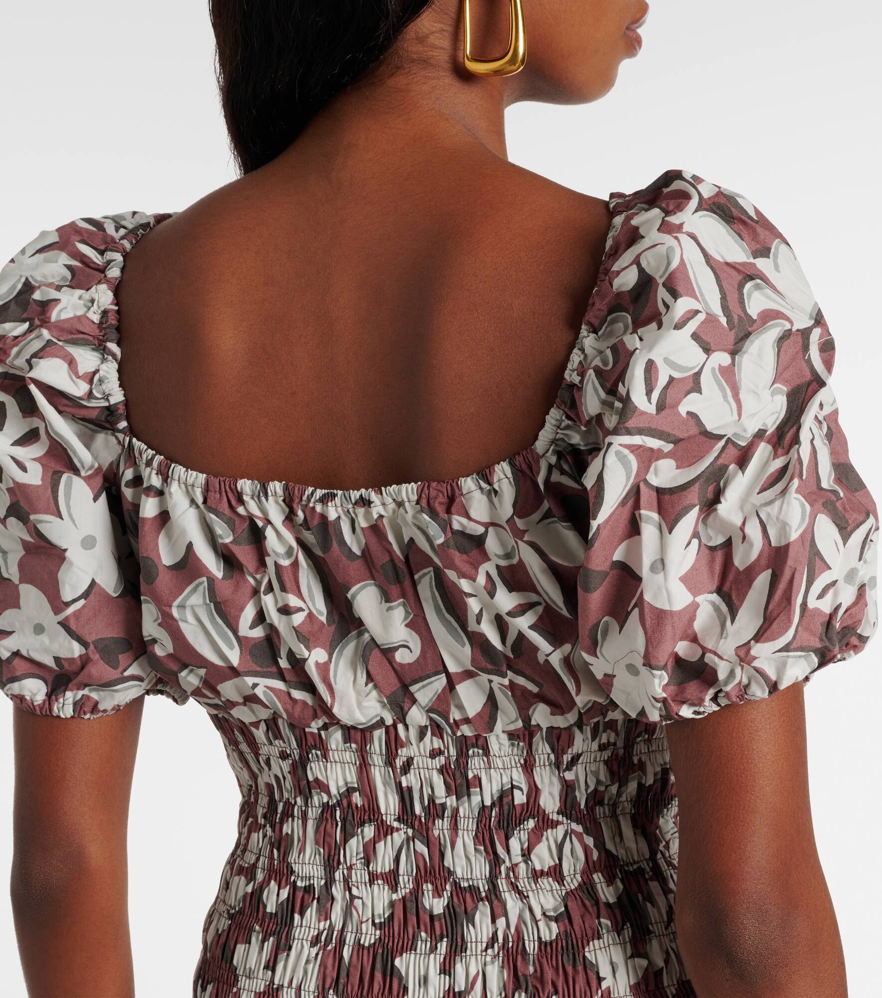 Floral cotton poplin minidress - 6