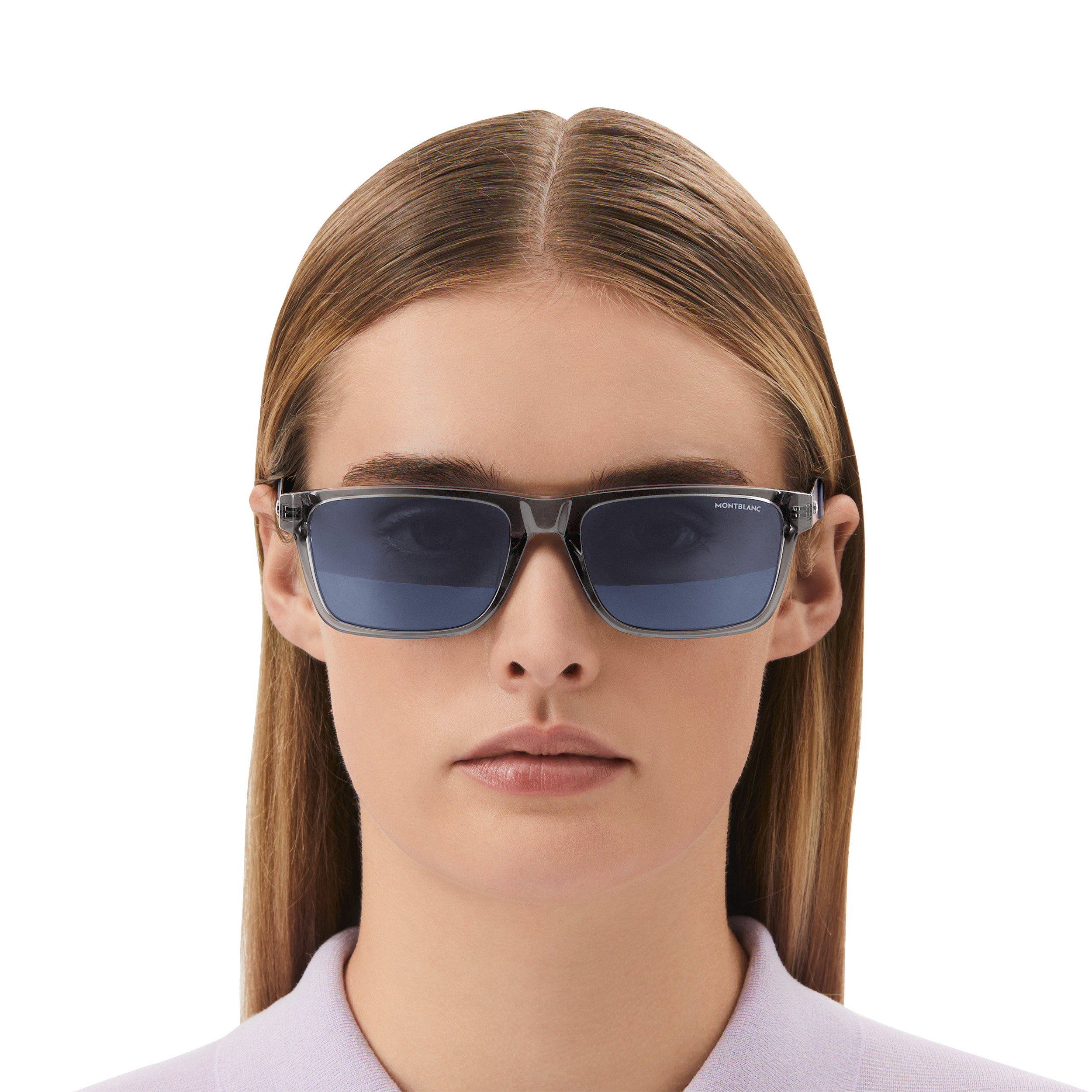 Rectangular Sunglasses with Gray Acetate Frame - 4