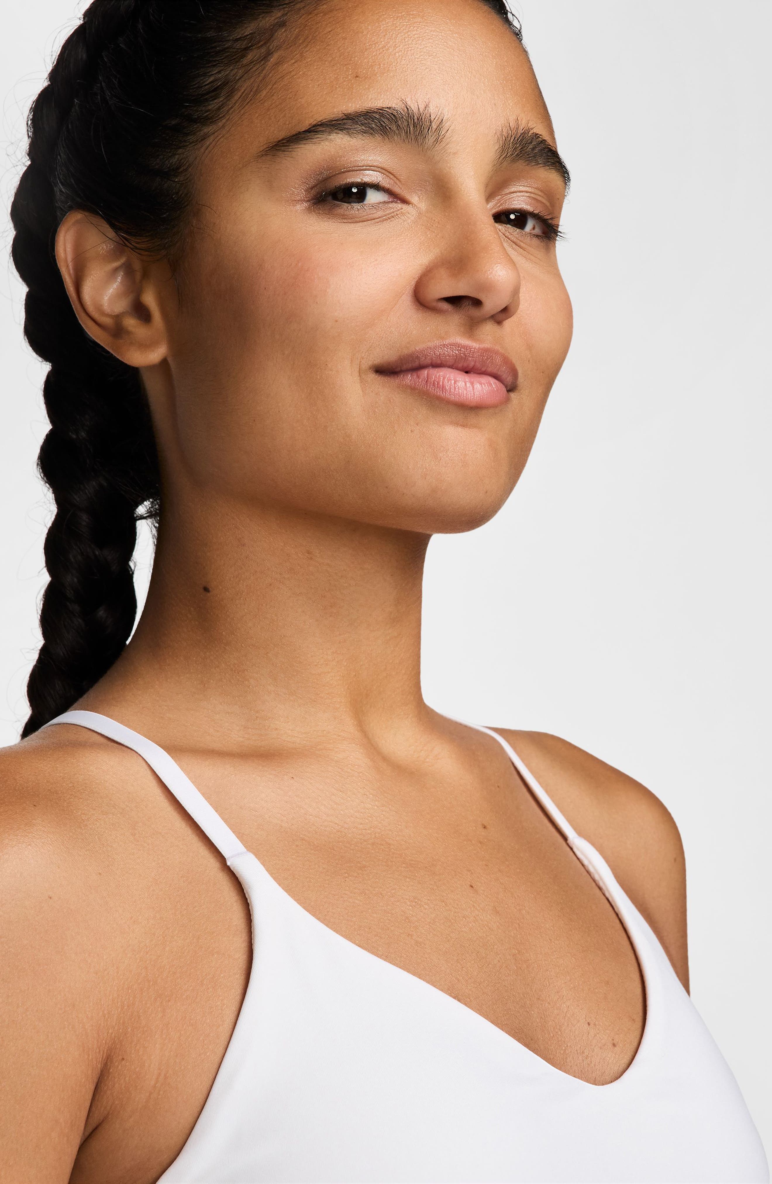 Nike Indy Light-Support Padded Sports Bra Tank in White/Black at Nordstrom - 7