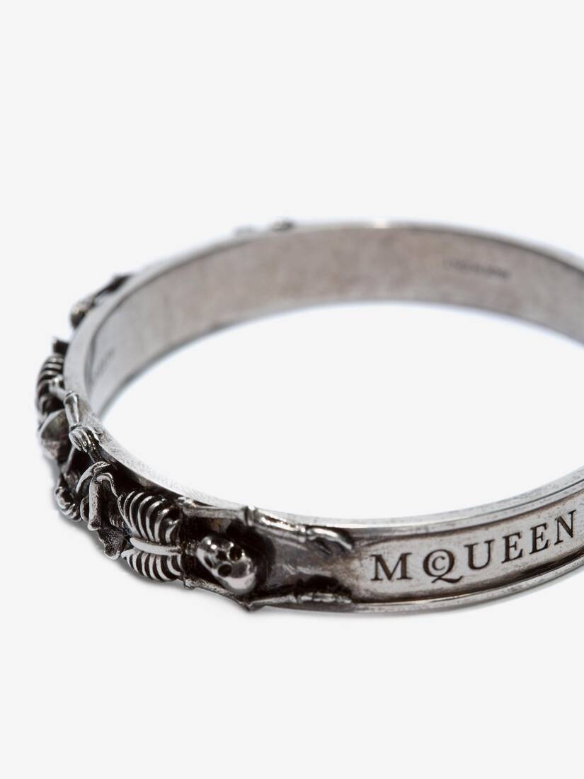 Dancing Skeleton Bracelet in Antique Silver - 3