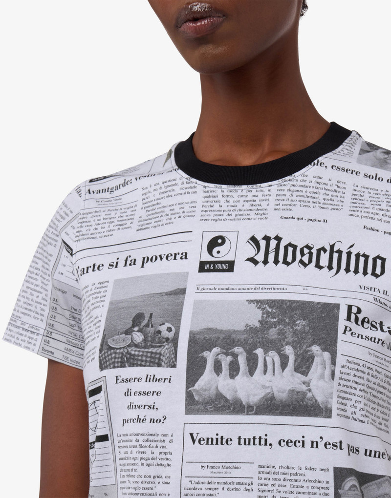 Moschino PRINTED ORGANIC COTTON JERSEY T-SHIRT outlook
