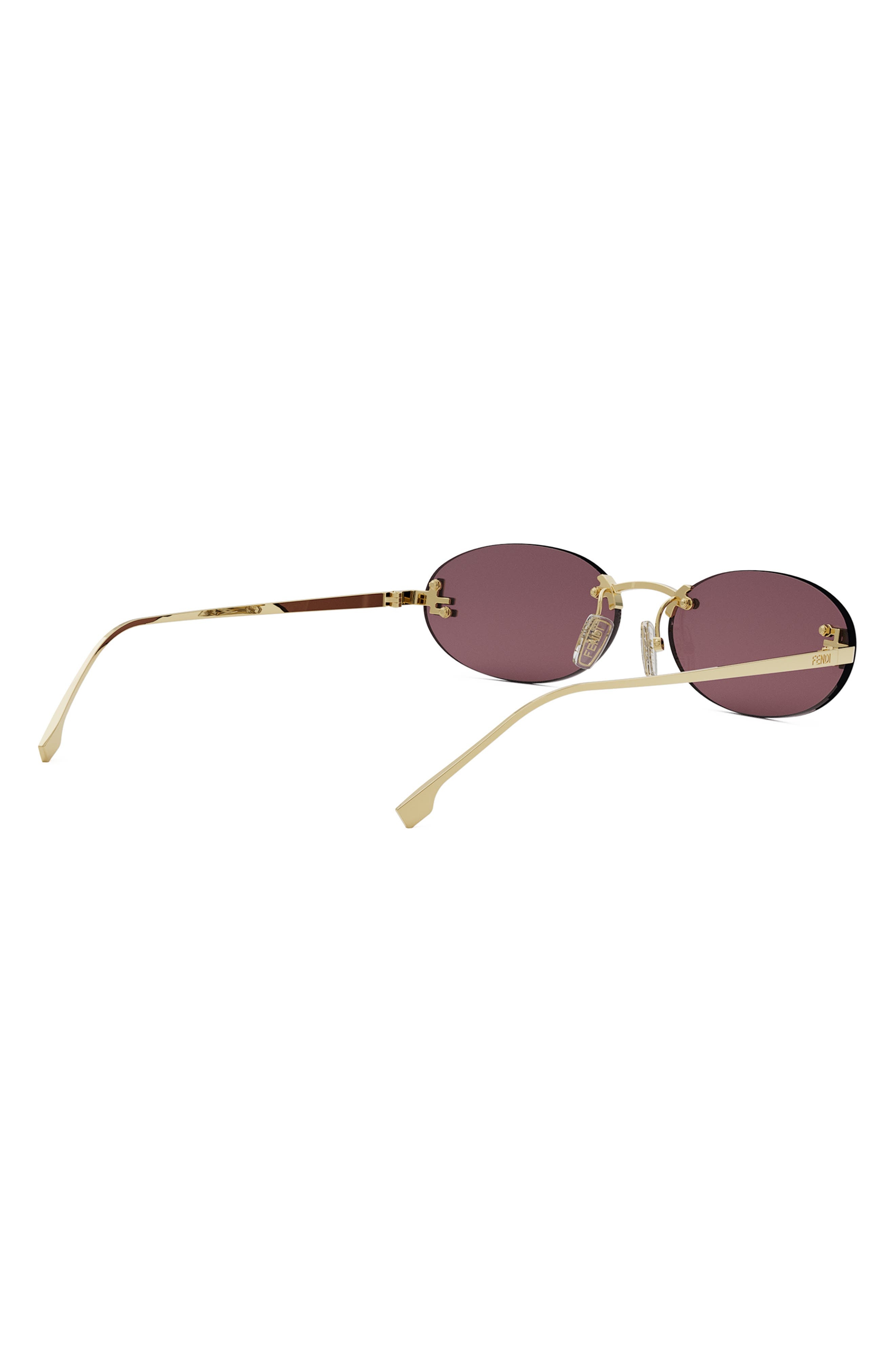'Fendi First 54mm Oval Sunglasses in Shiny Endura Gold /Violet at Nordstrom - 6
