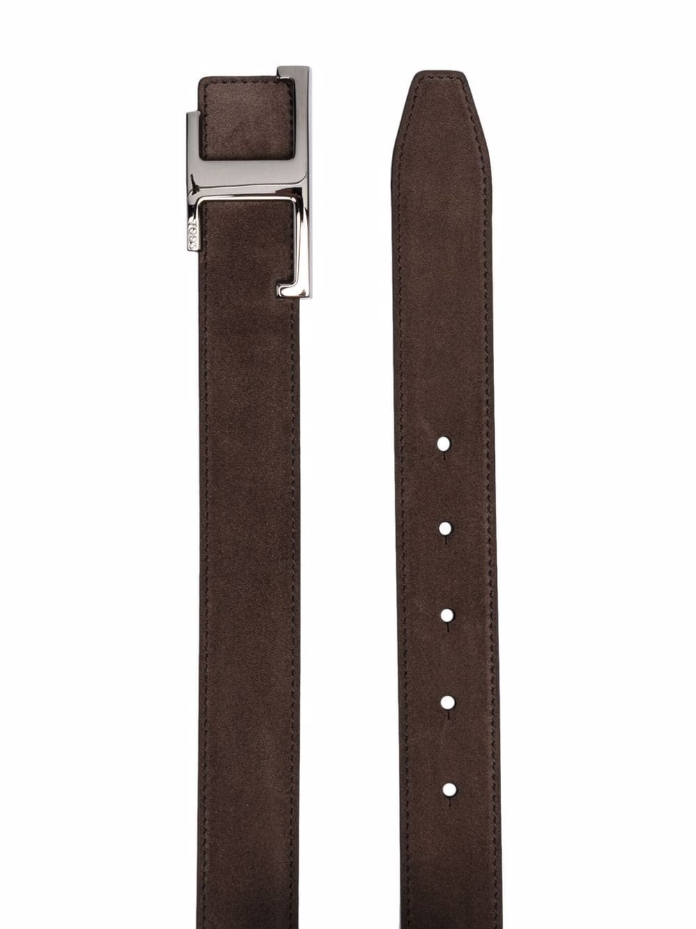 logo-buckle suede belt - 2