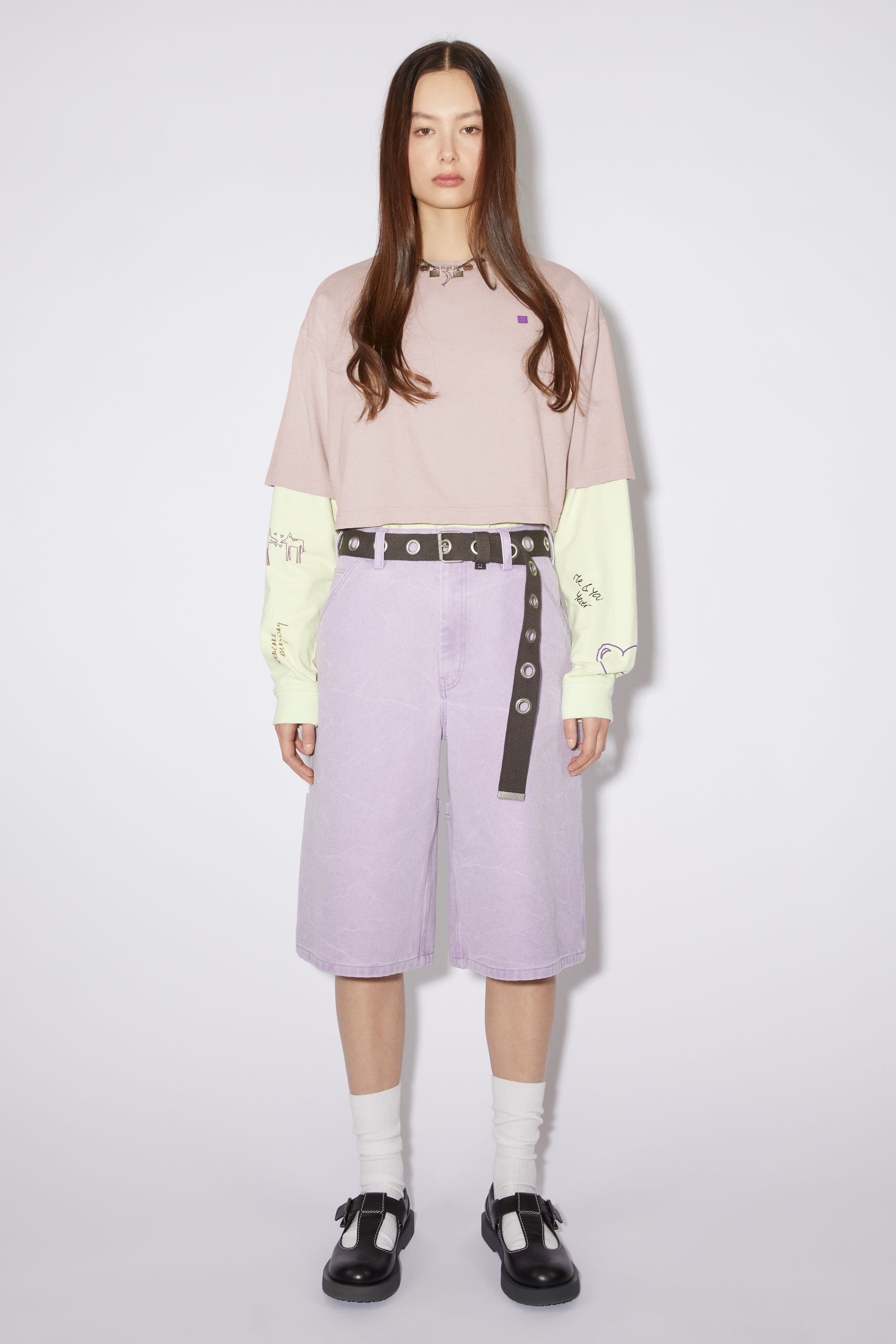 Crew neck t-shirt- Relaxed fit - Dusty beige - 2