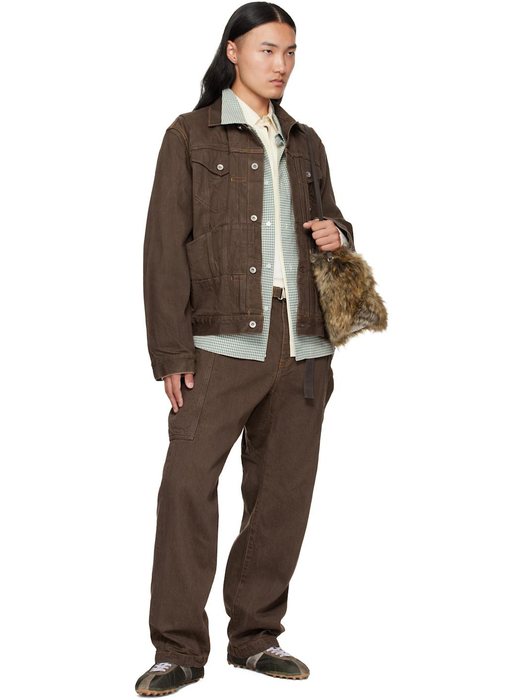 Brown Cotton Denim Jacket - 4