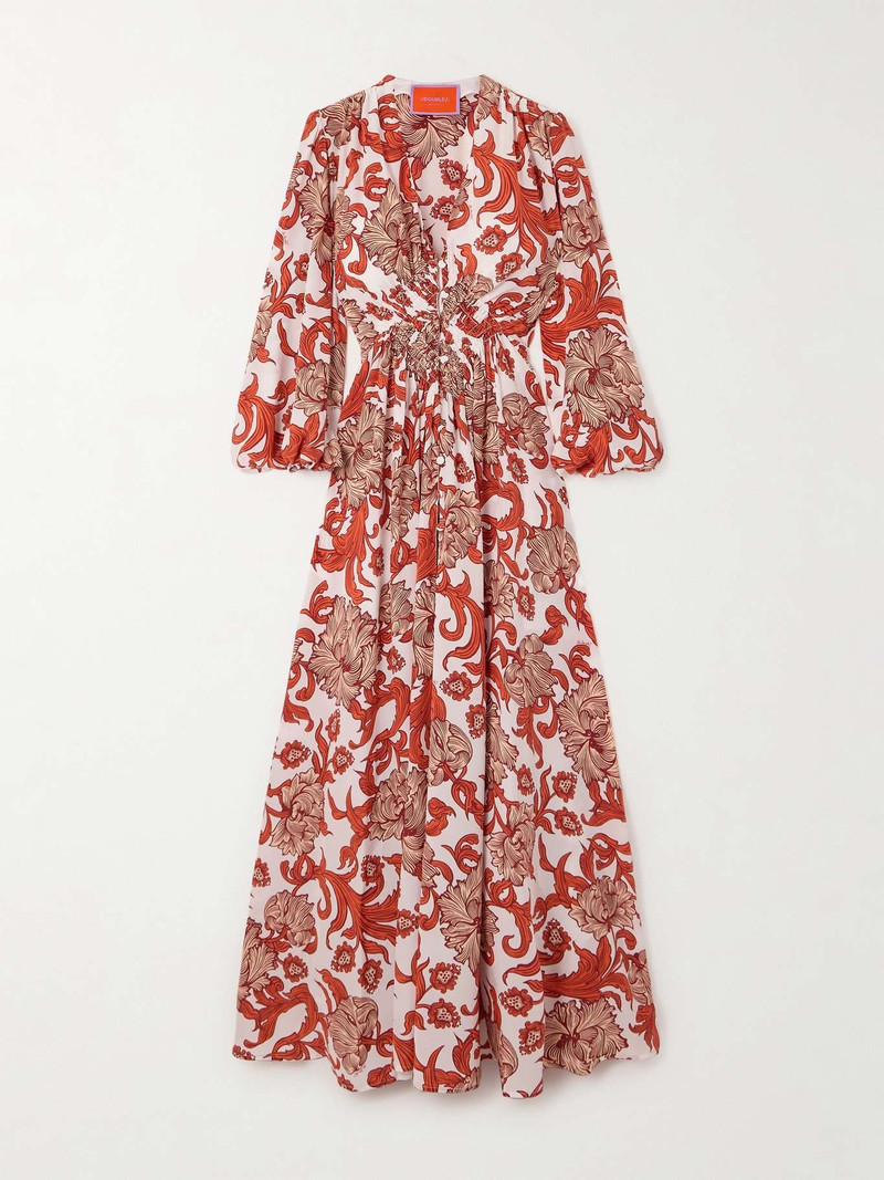 Long Camerino ruffled printed silk maxi dress - 1