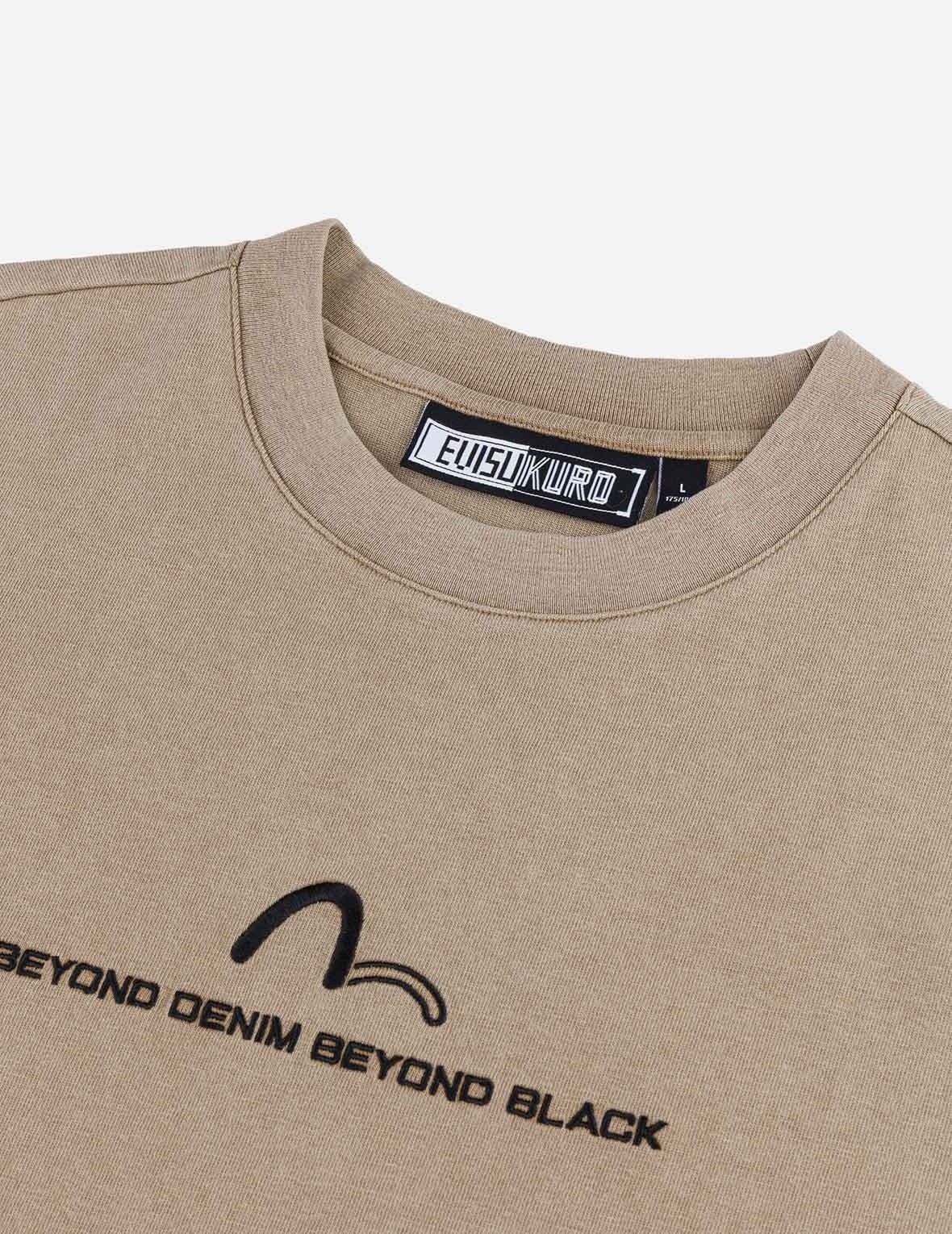 EVISUKURO Embroidery Washed Relax Fit T-shirt - 7