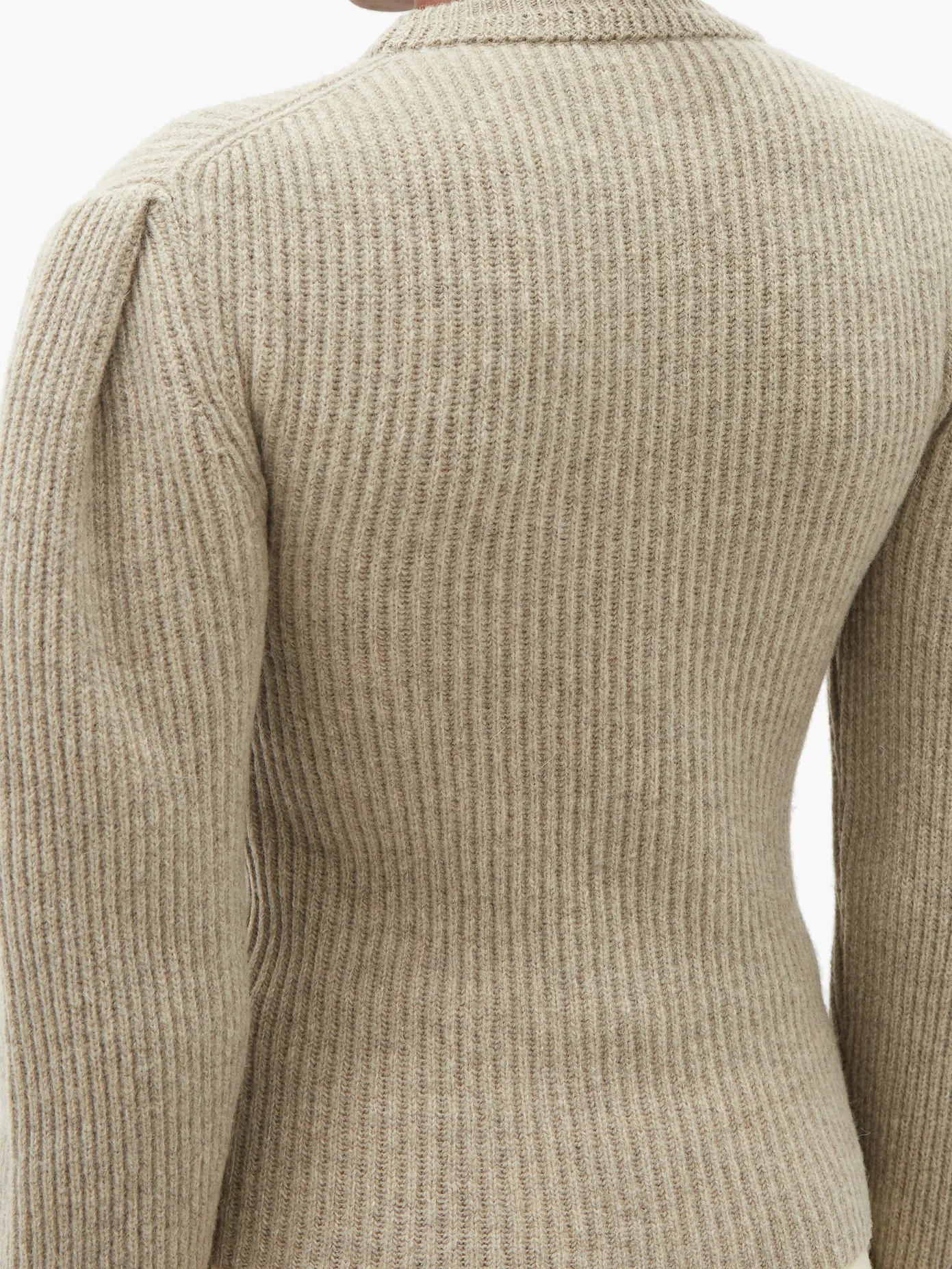 Balloon-sleeve ribbed wool sweater - 4