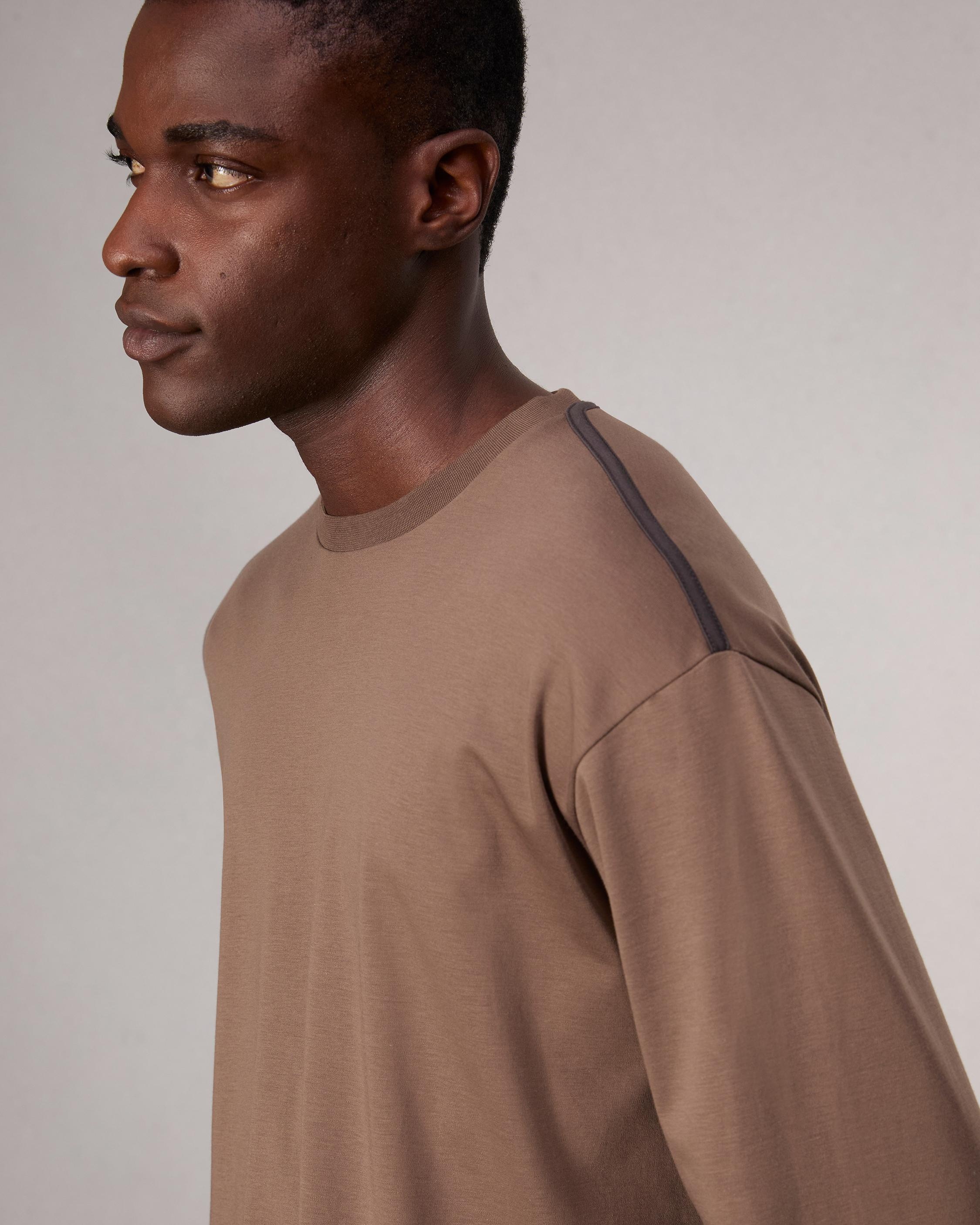 Relaxed Fit Contrast-Trim Cotton Tee - 6
