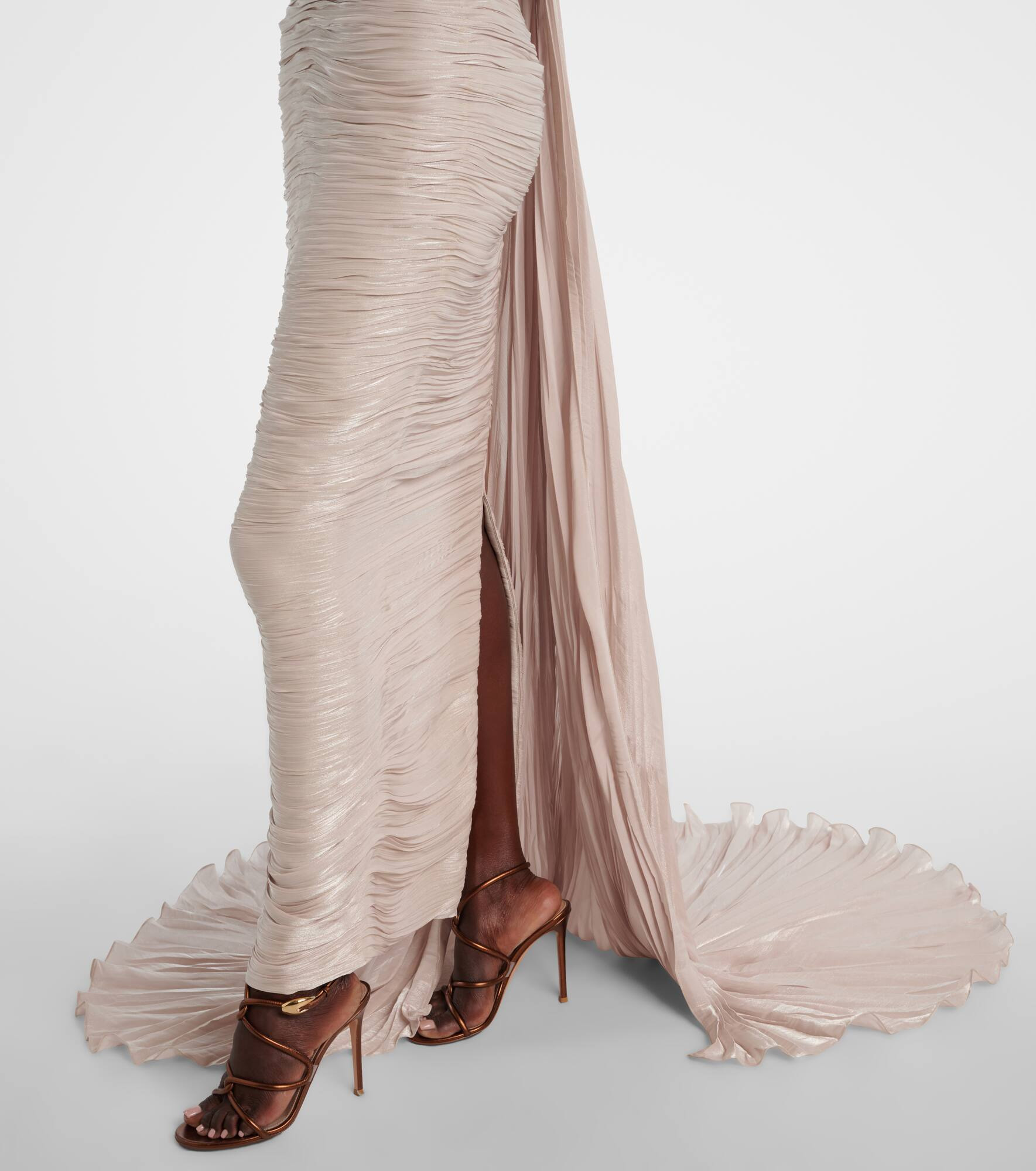Off-shoulder pleated bustier gown - 5