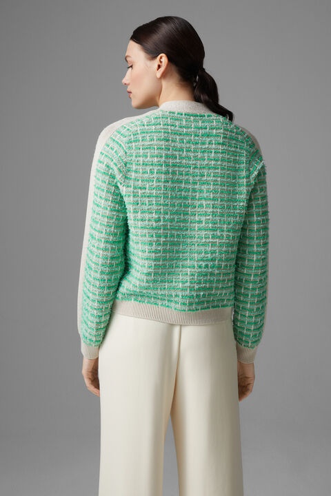 Franzi knit jacket in Green/Greige - 3