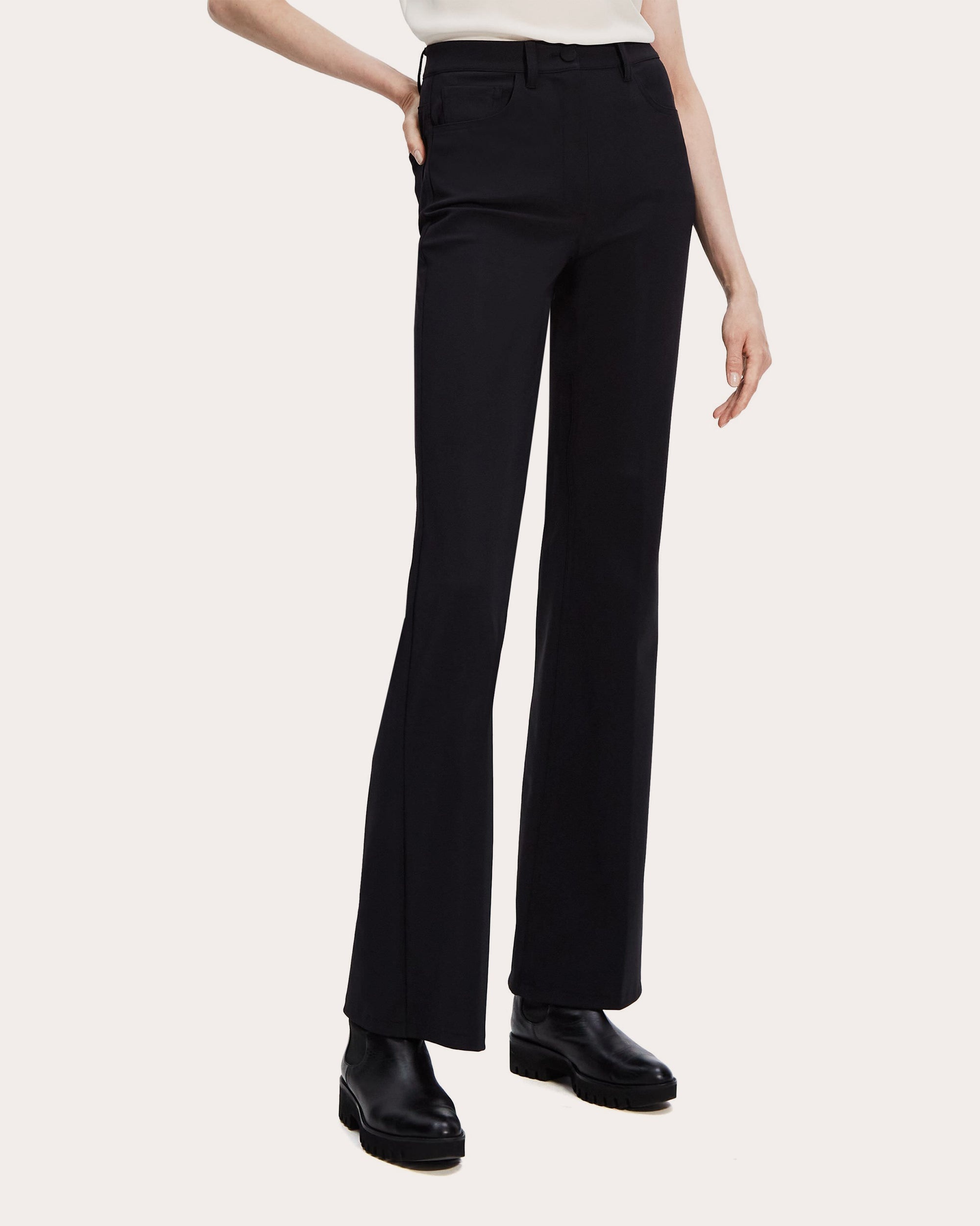 Demitria High-Waist Ponte Flare Pants - 5